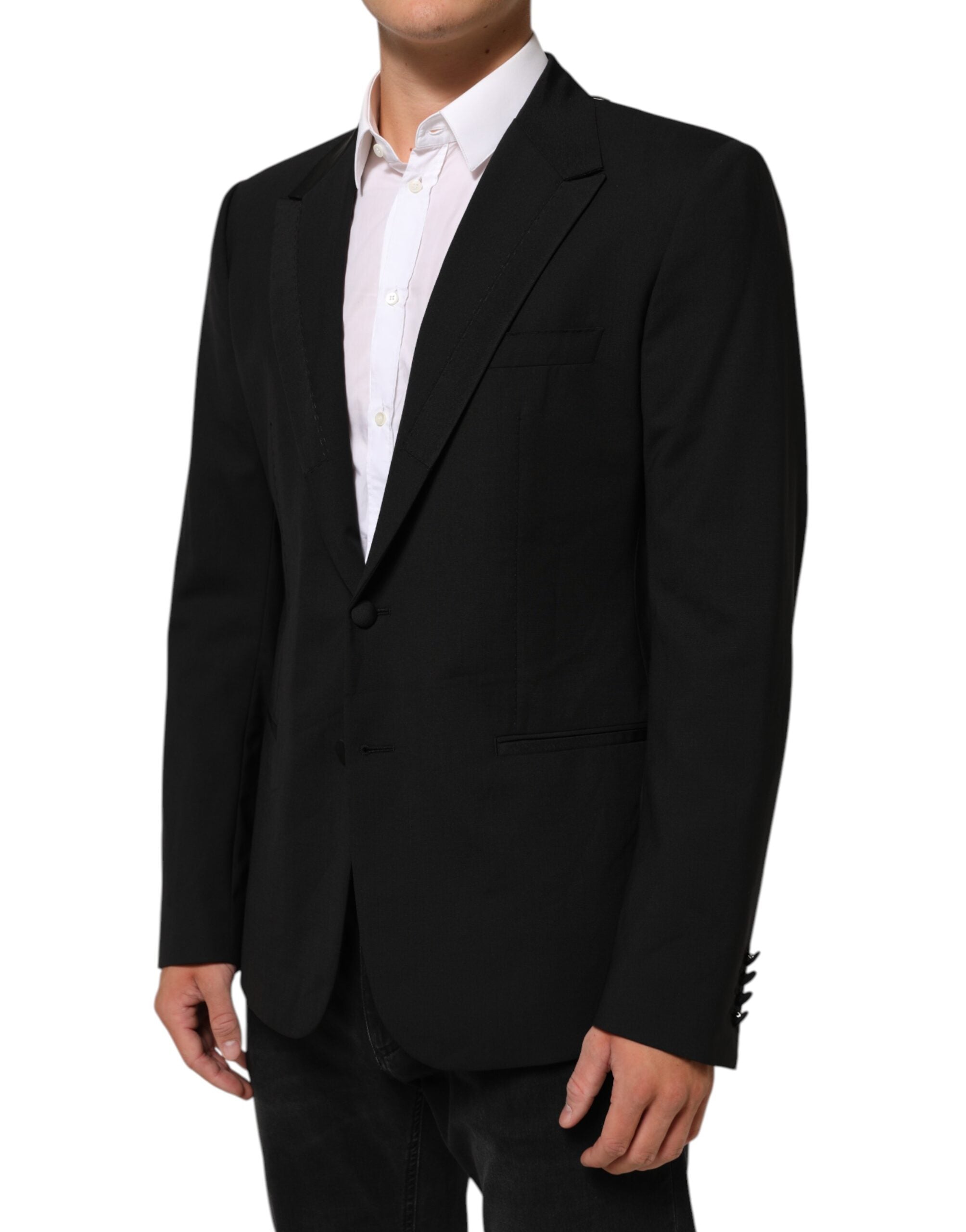 Dolce & Gabbana Black Wool 2 Buttons Suit Men Jacket Men's Blazer