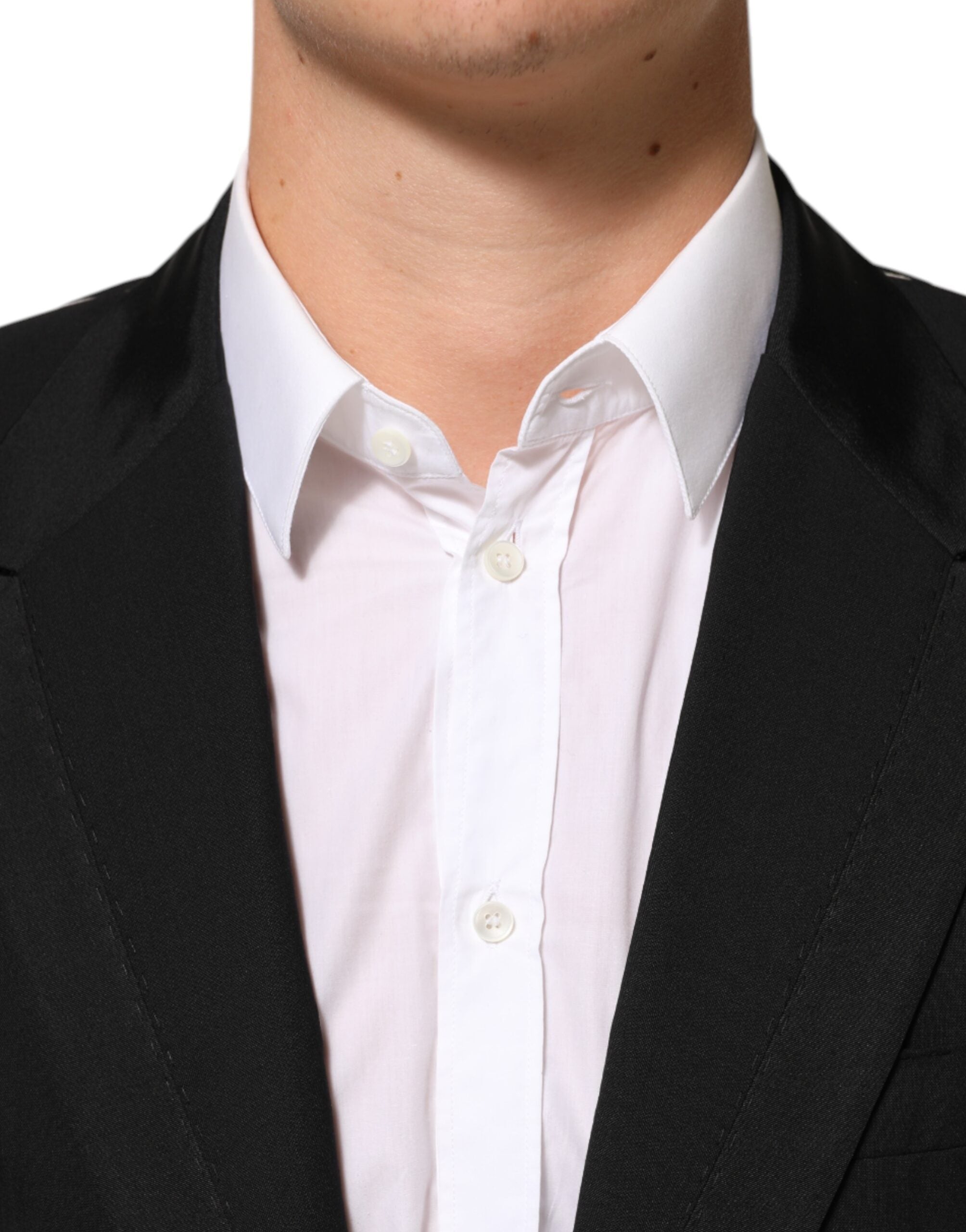 Dolce & Gabbana Black Wool 2 Buttons Suit Men Jacket Men's Blazer