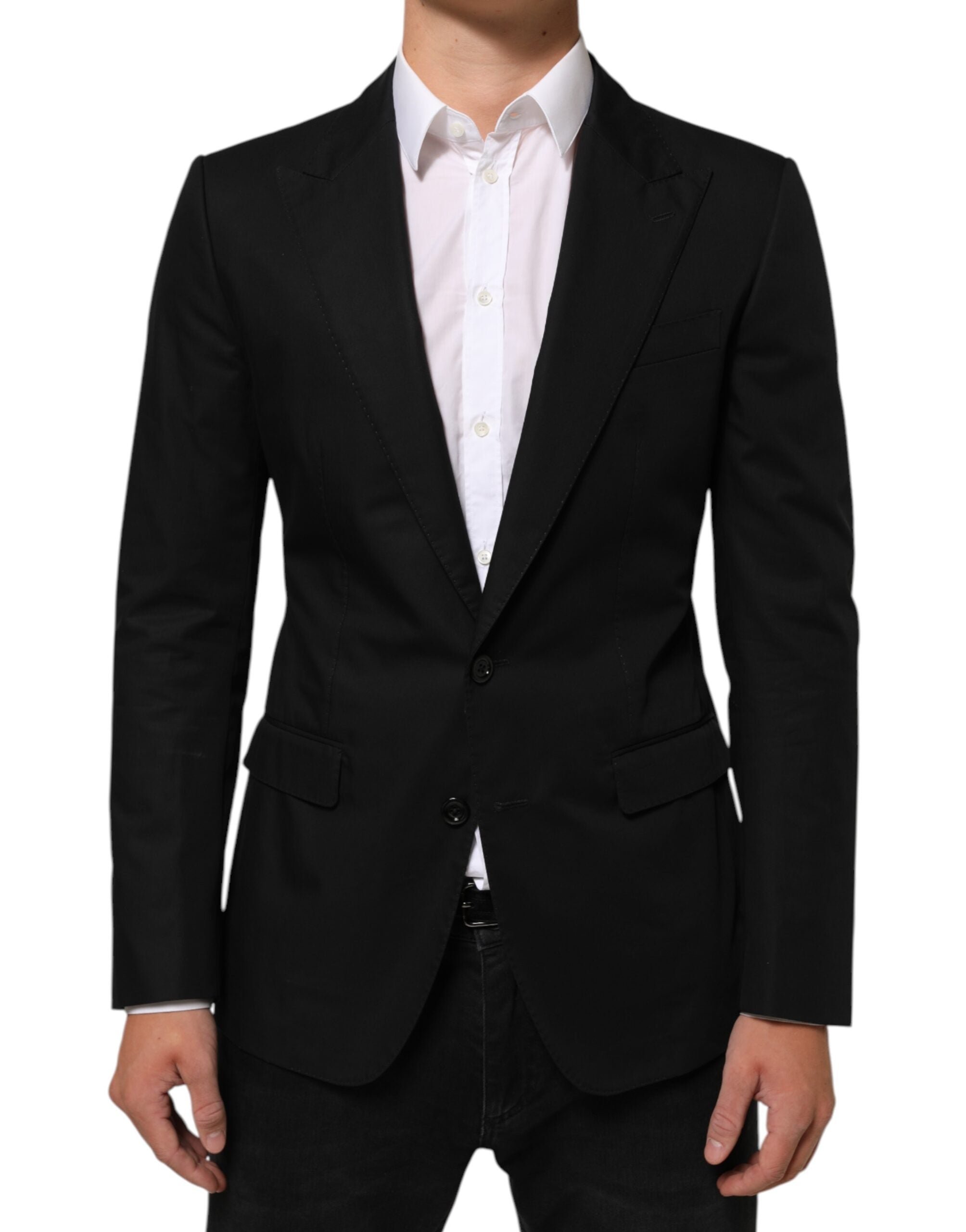 Dolce & Gabbana Black Wool 2 Buttons Suit Men Jacket Men's Blazer