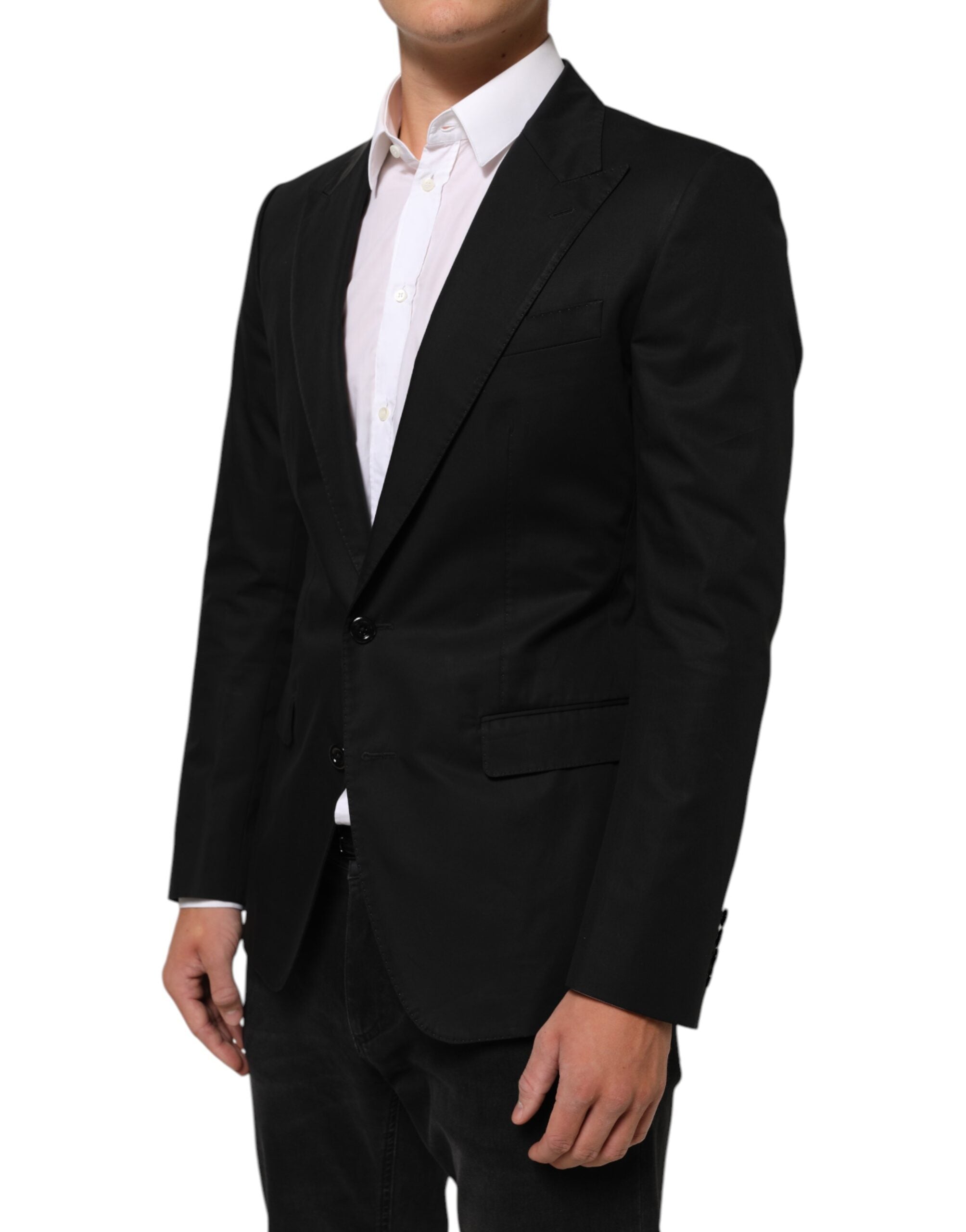 Dolce & Gabbana Black Wool 2 Buttons Suit Men Jacket Men's Blazer