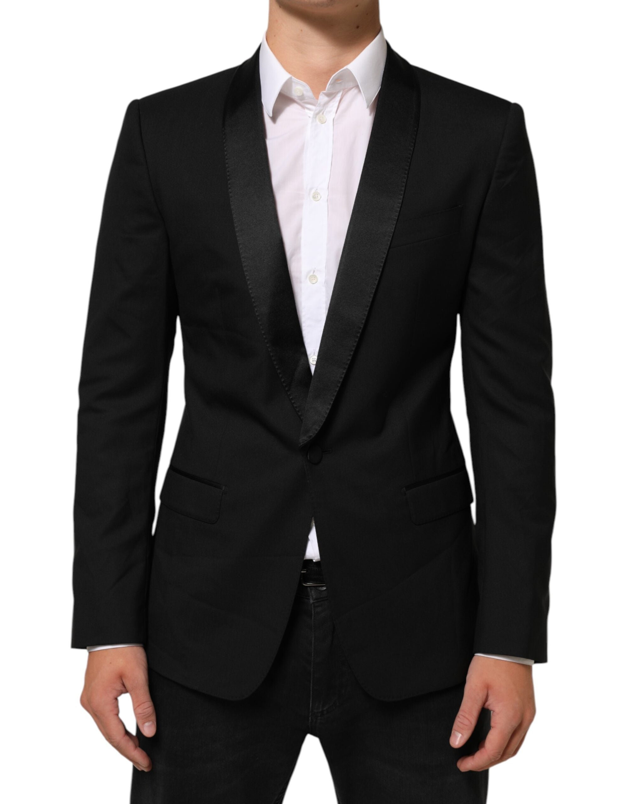 Dolce & Gabbana Black MARTINI 1 Button Suit Jacket Men's Blazer