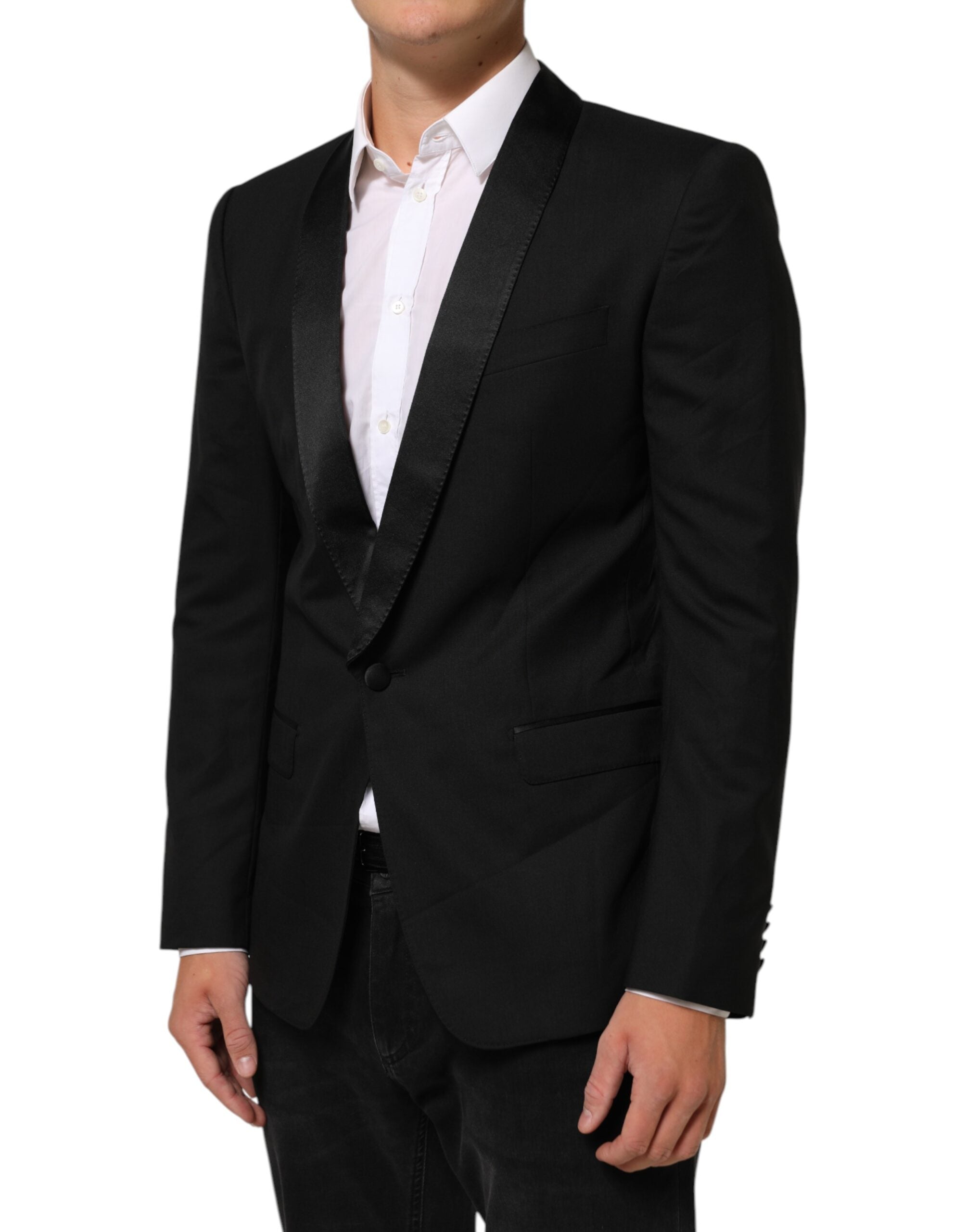 Dolce & Gabbana Black MARTINI 1 Button Suit Jacket Men's Blazer