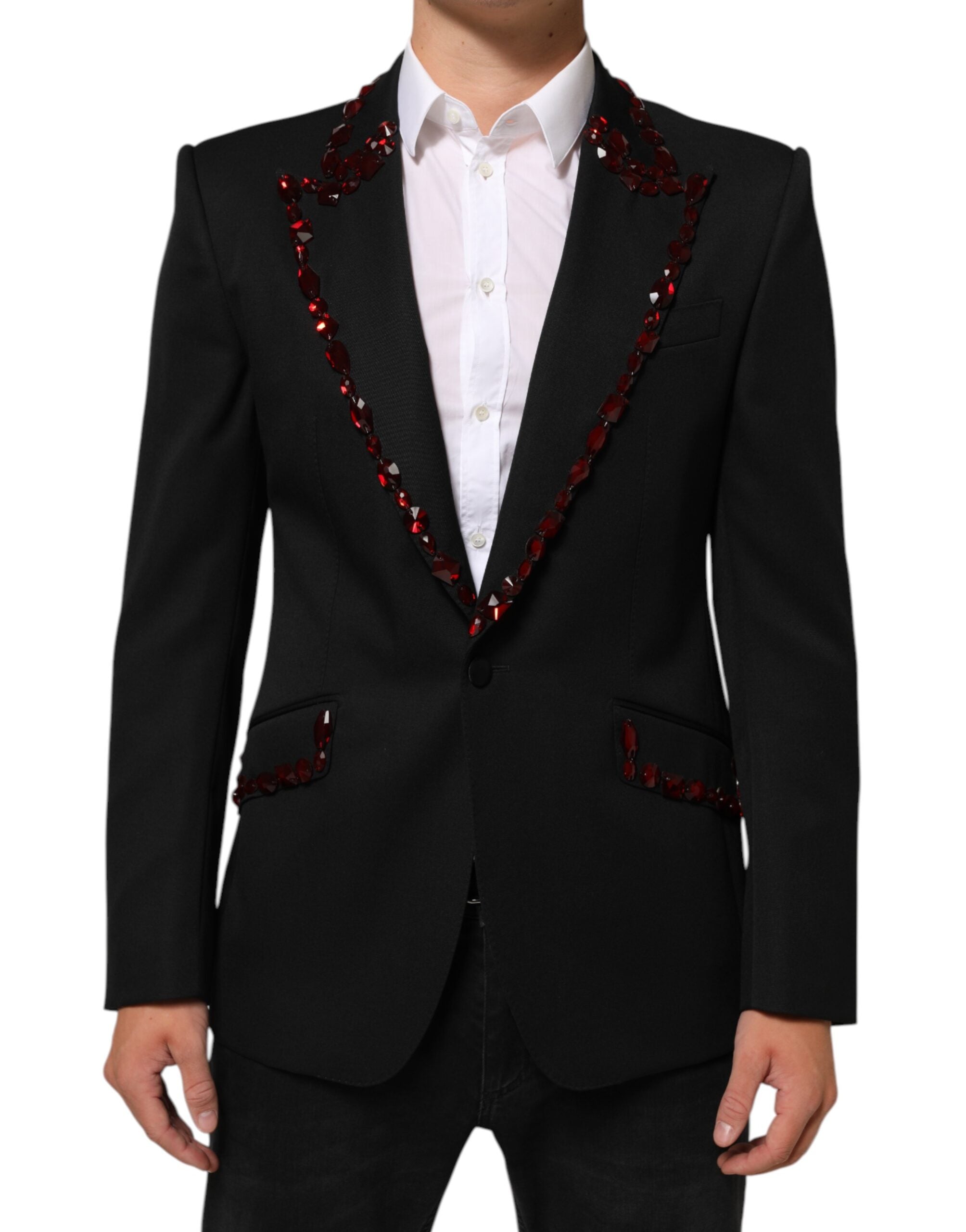 Dolce & Gabbana Black SICILIA Crystal Embellished Men Men's Blazer
