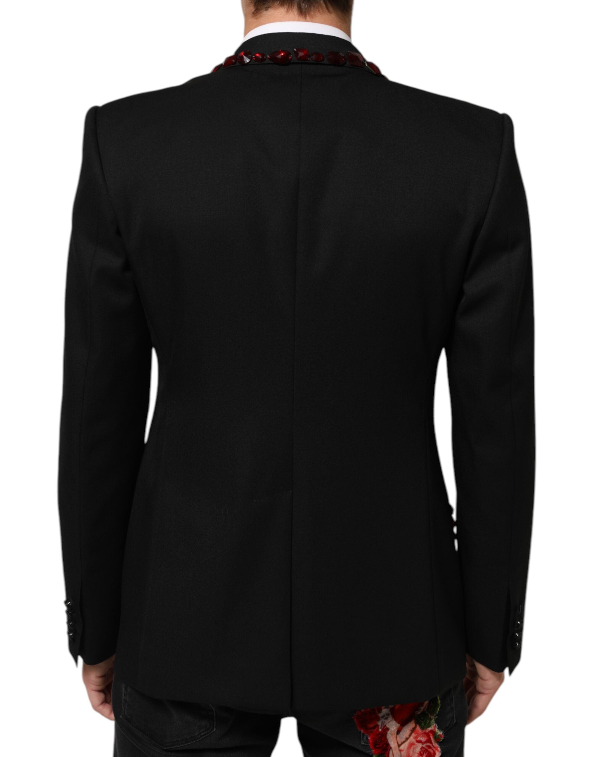 Dolce & Gabbana Black SICILIA Crystal Embellished Men Men's Blazer