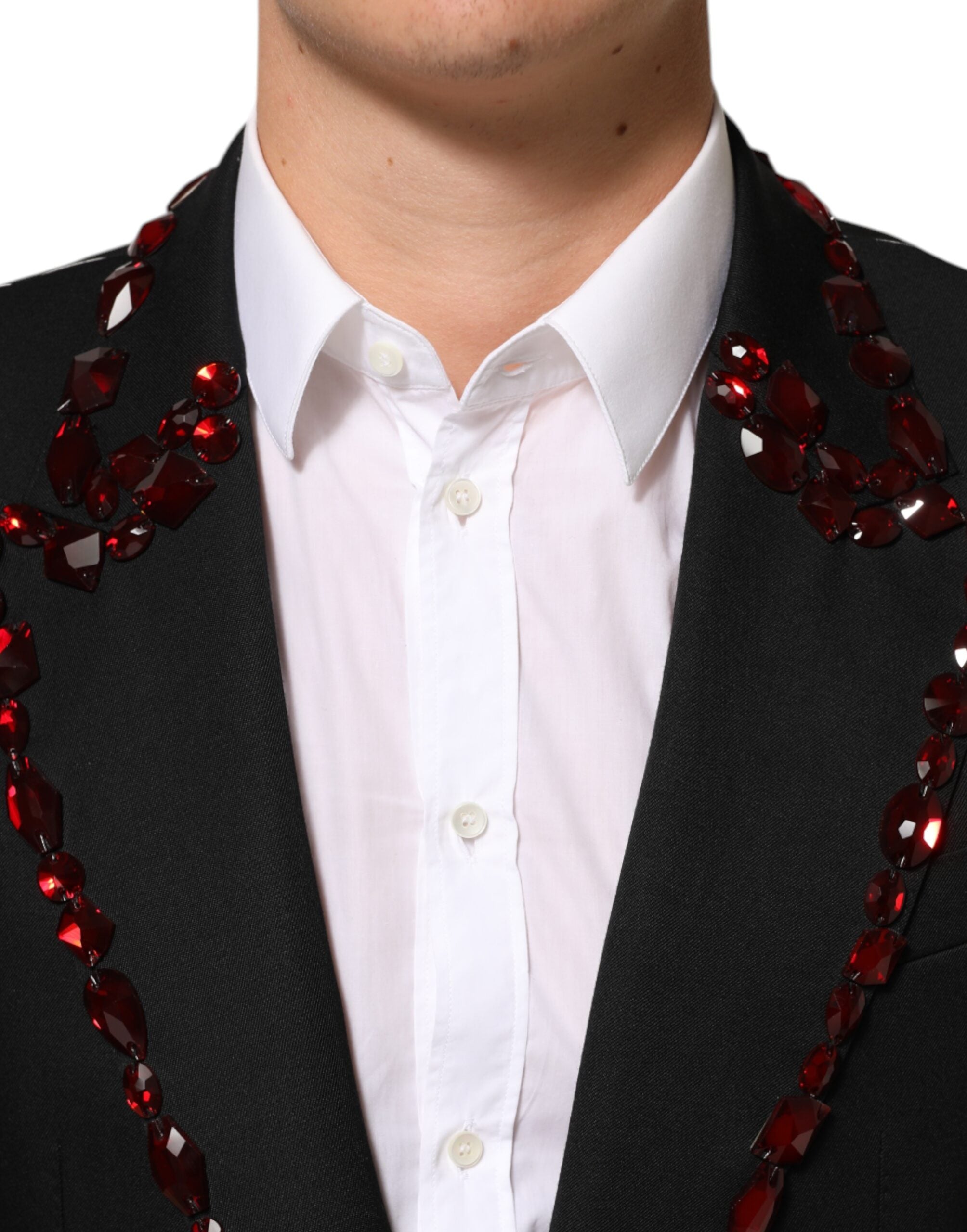 Dolce & Gabbana Black SICILIA Crystal Embellished Men Men's Blazer