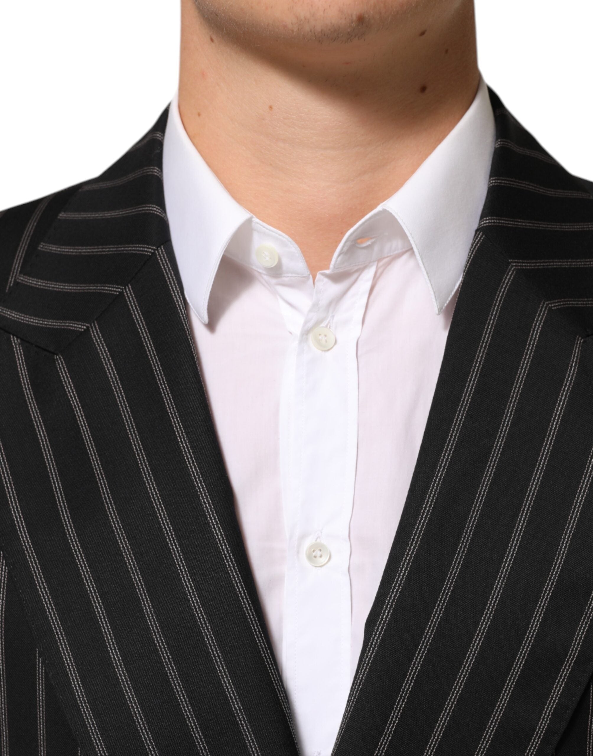 Dolce & Gabbana Dark Gray Stripes SICILIA 1 Button Suit Men's Blazer