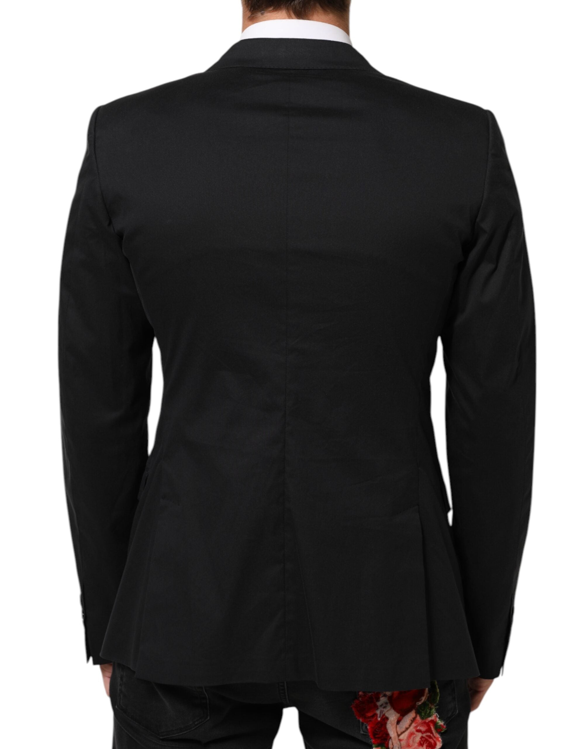Dolce & Gabbana Black Cotton 2 Buttons Suit Jacket Men's Blazer