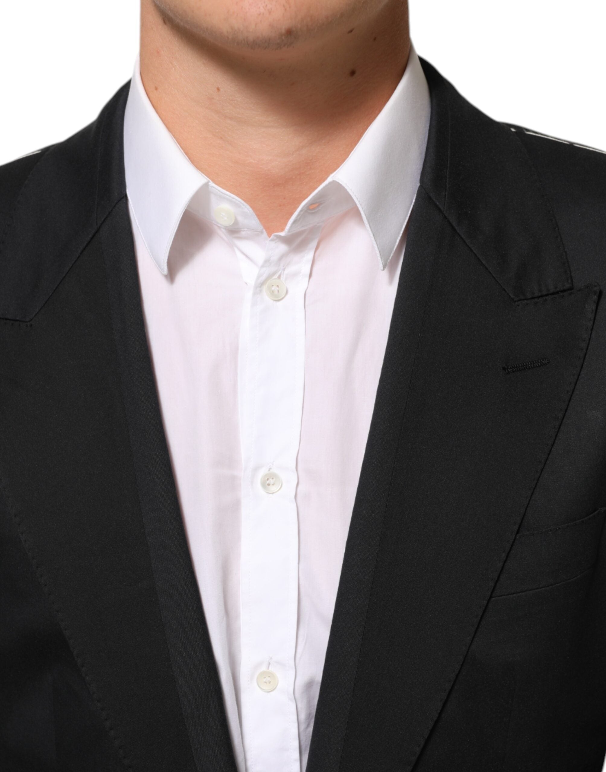 Dolce & Gabbana Black Cotton 2 Buttons Suit Jacket Men's Blazer