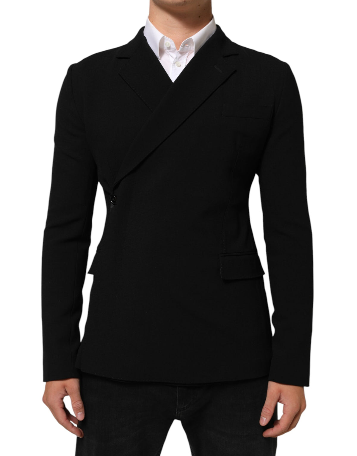 Dolce & Gabbana Black Wool Double Breasted Men Jacket Men's Blazer