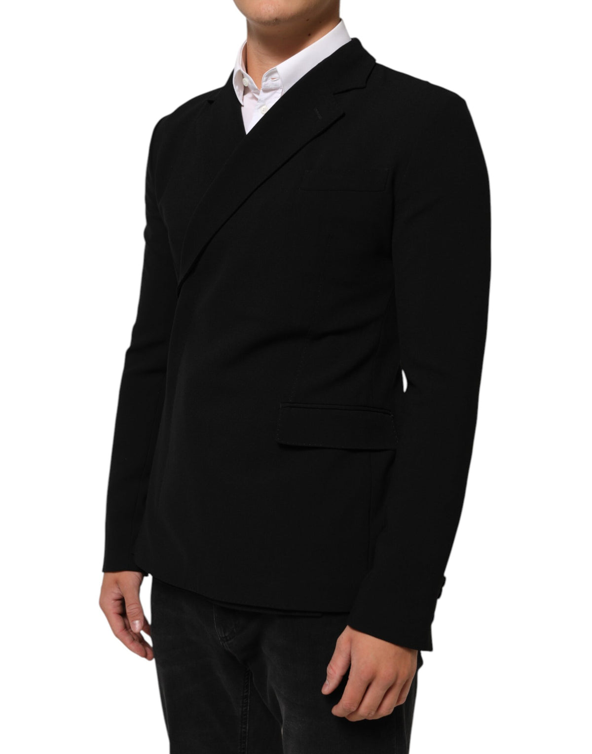 Dolce & Gabbana Black Wool Double Breasted Men Jacket Men's Blazer