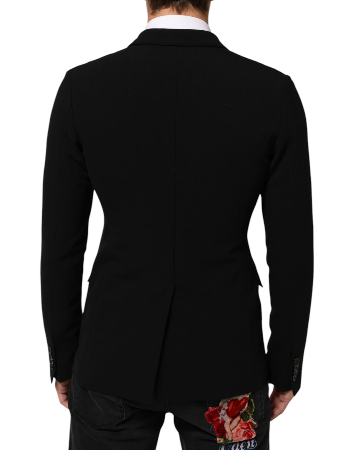 Dolce & Gabbana Black Wool Double Breasted Men Jacket Men's Blazer