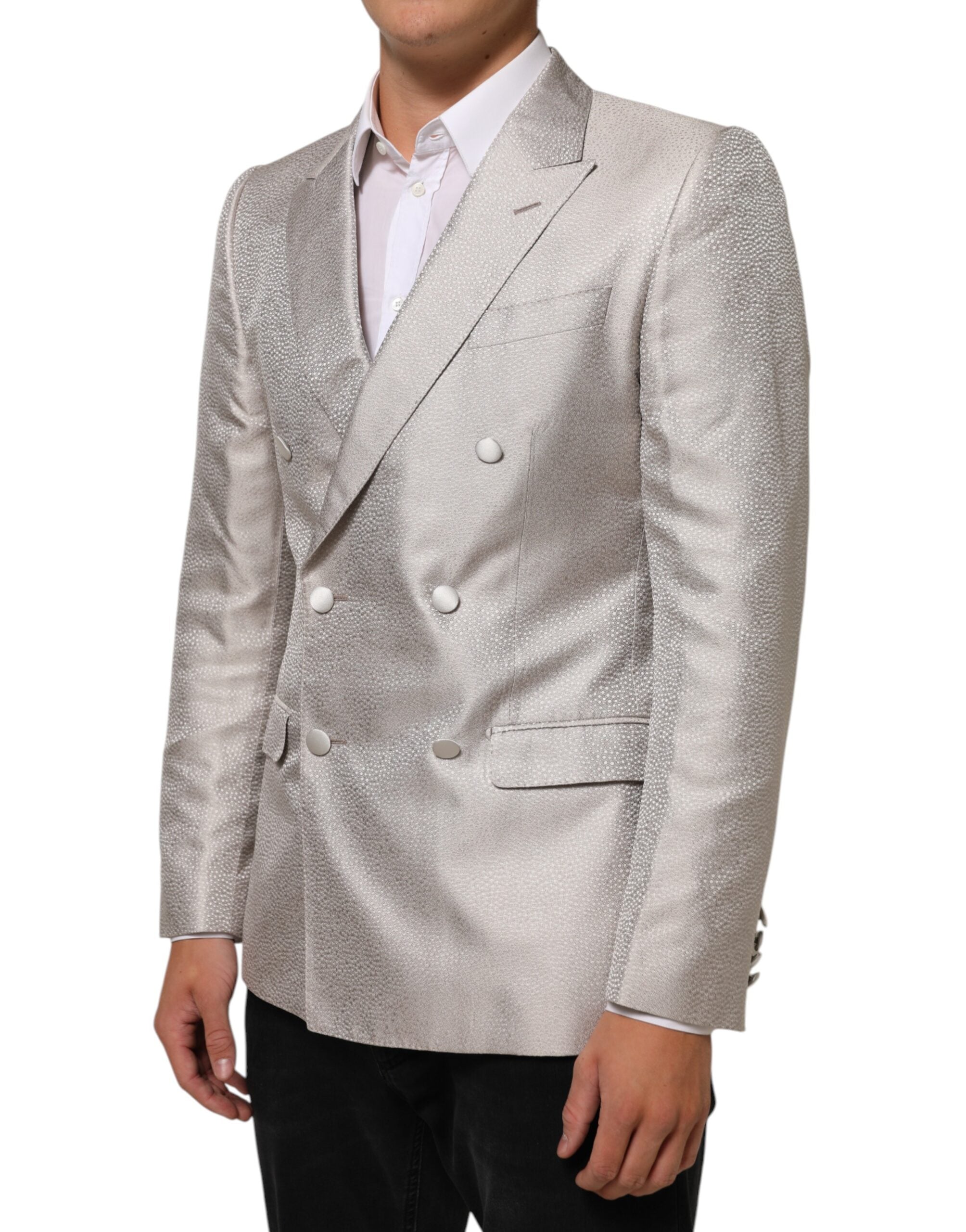 Dolce & Gabbana Beige MARTINI Double-Breasted Suit Men's Blazer