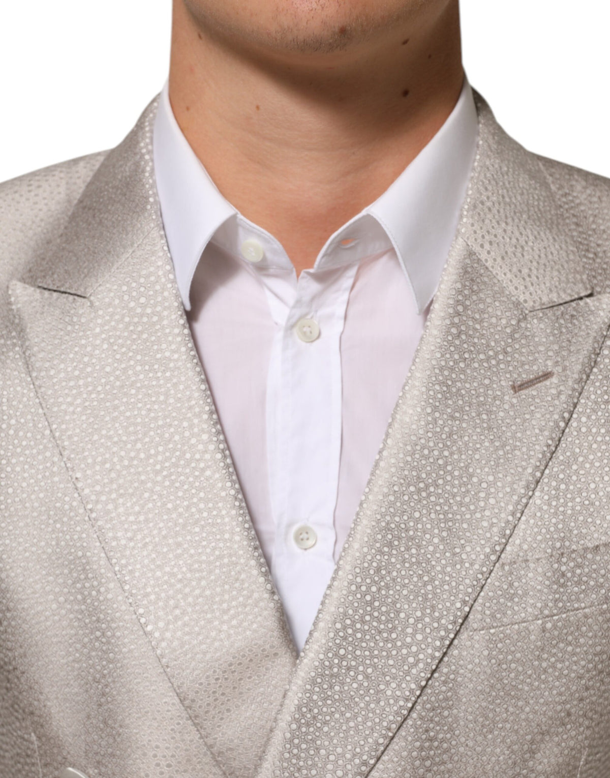 Dolce & Gabbana Beige MARTINI Double-Breasted Suit Men's Blazer