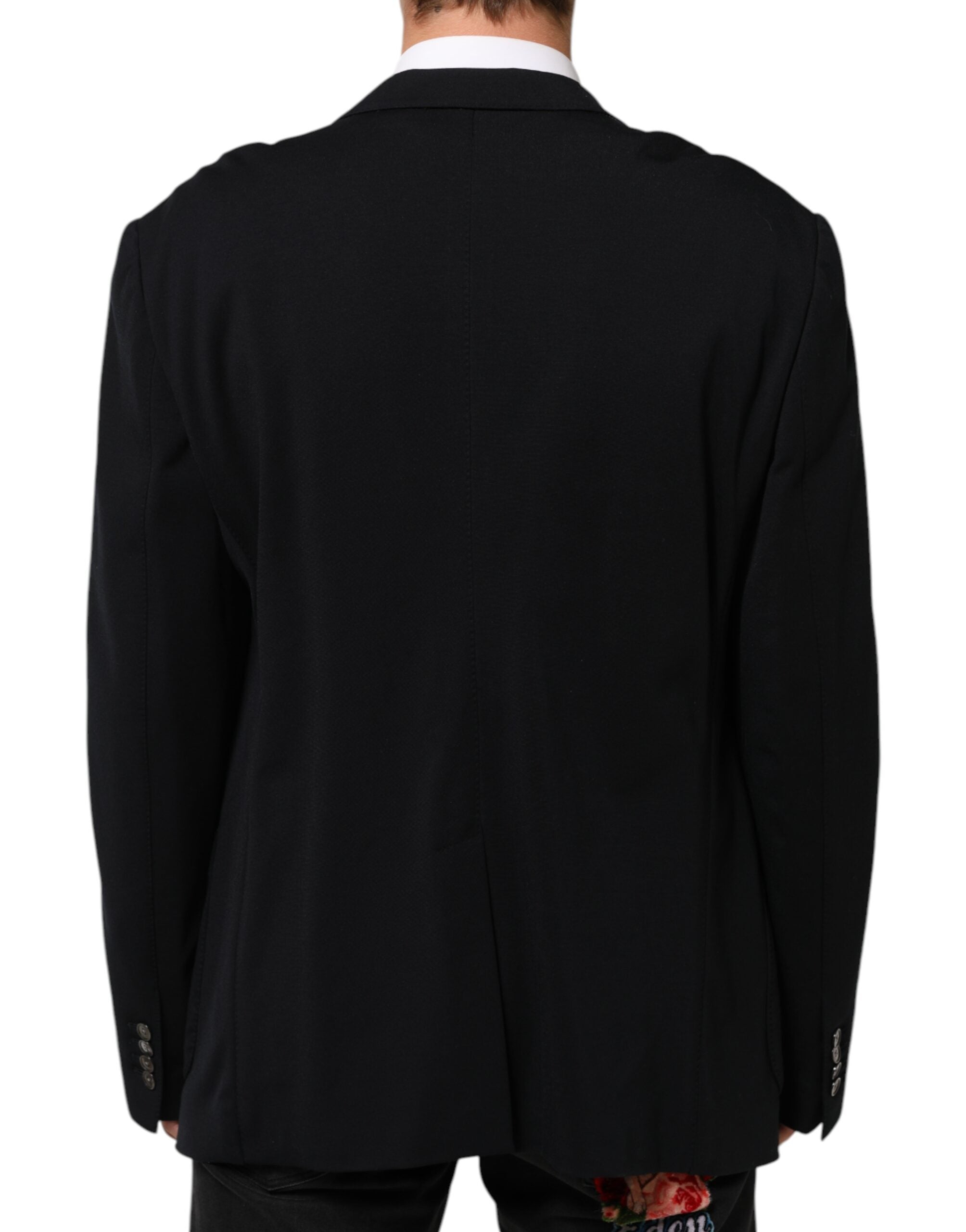 Dolce & Gabbana Dark Blue Viscose 2 Buttons Suit Jacket Women's Blazer