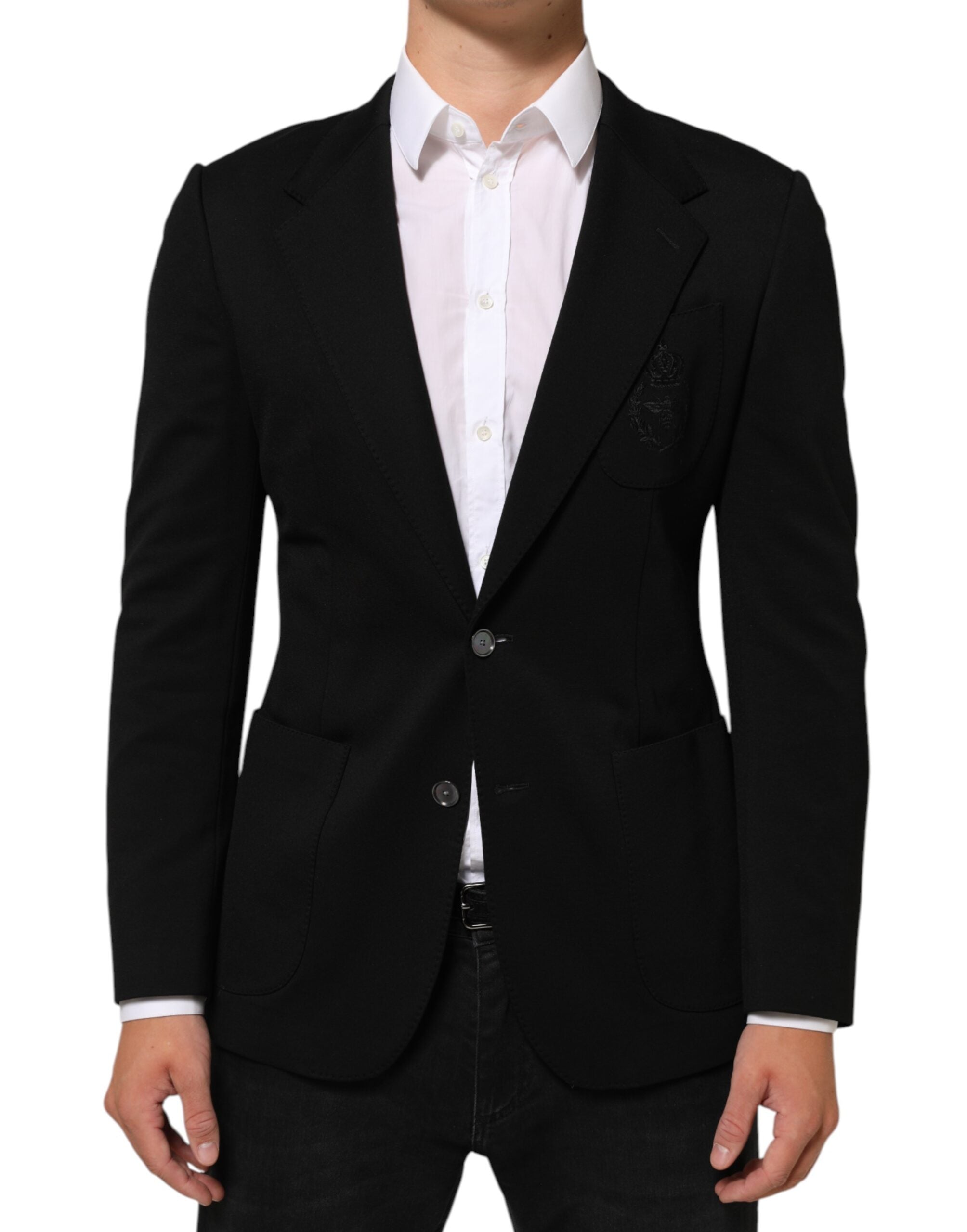 Dolce & Gabbana Black Viscose 2 Buttons Suit Jacket Men's Blazer