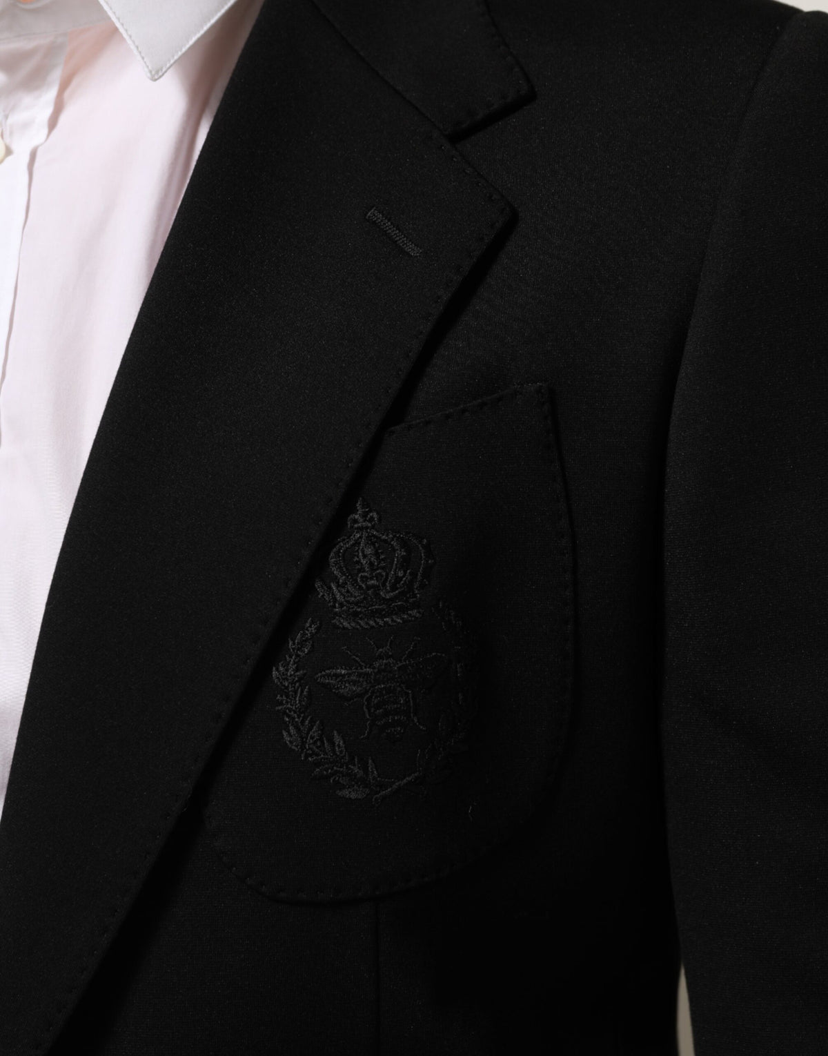 Dolce & Gabbana Black Viscose 2 Buttons Suit Jacket Men's Blazer
