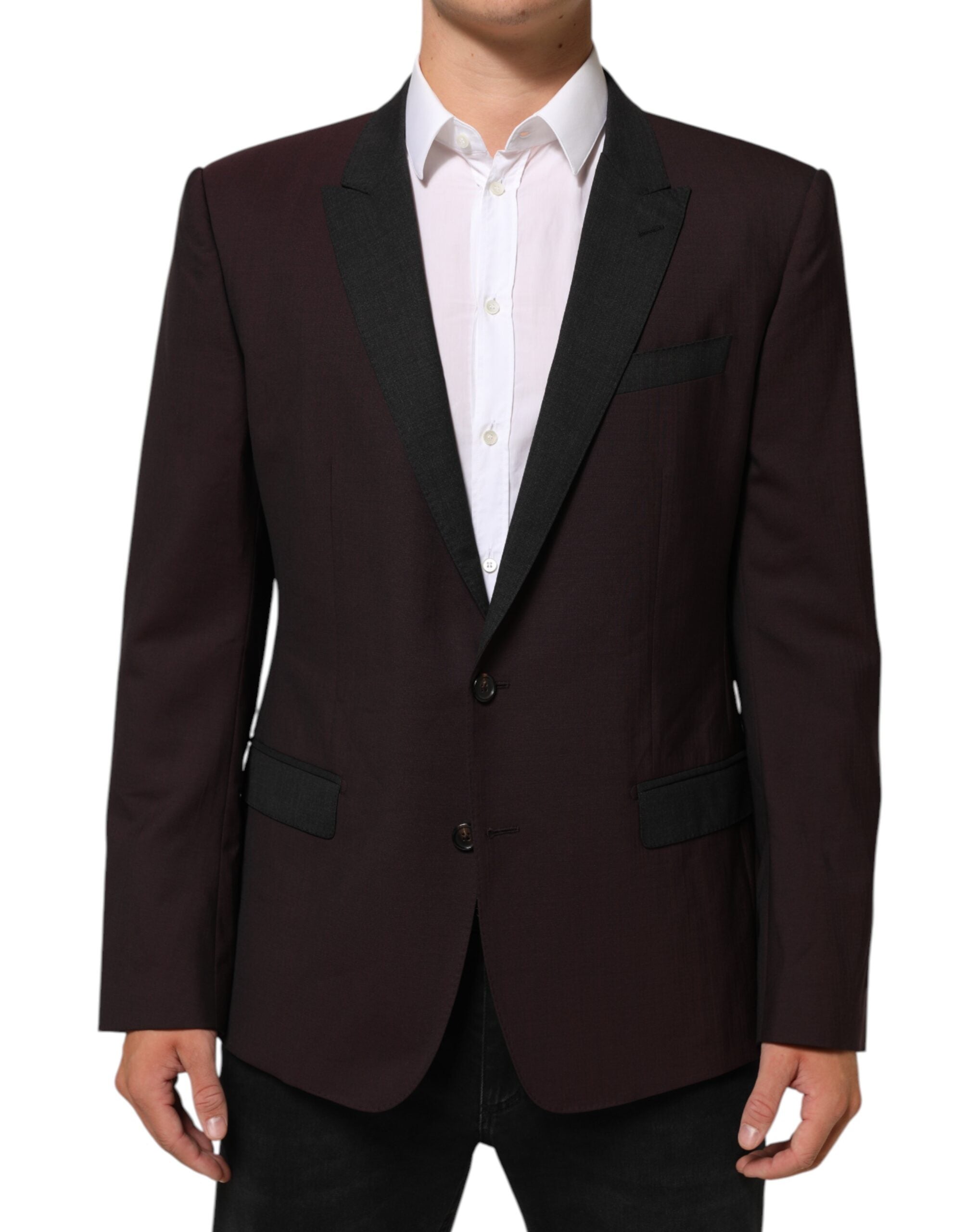 Dolce & Gabbana Maroon Wool 2 Buttons Suit Jacket Women's Blazer