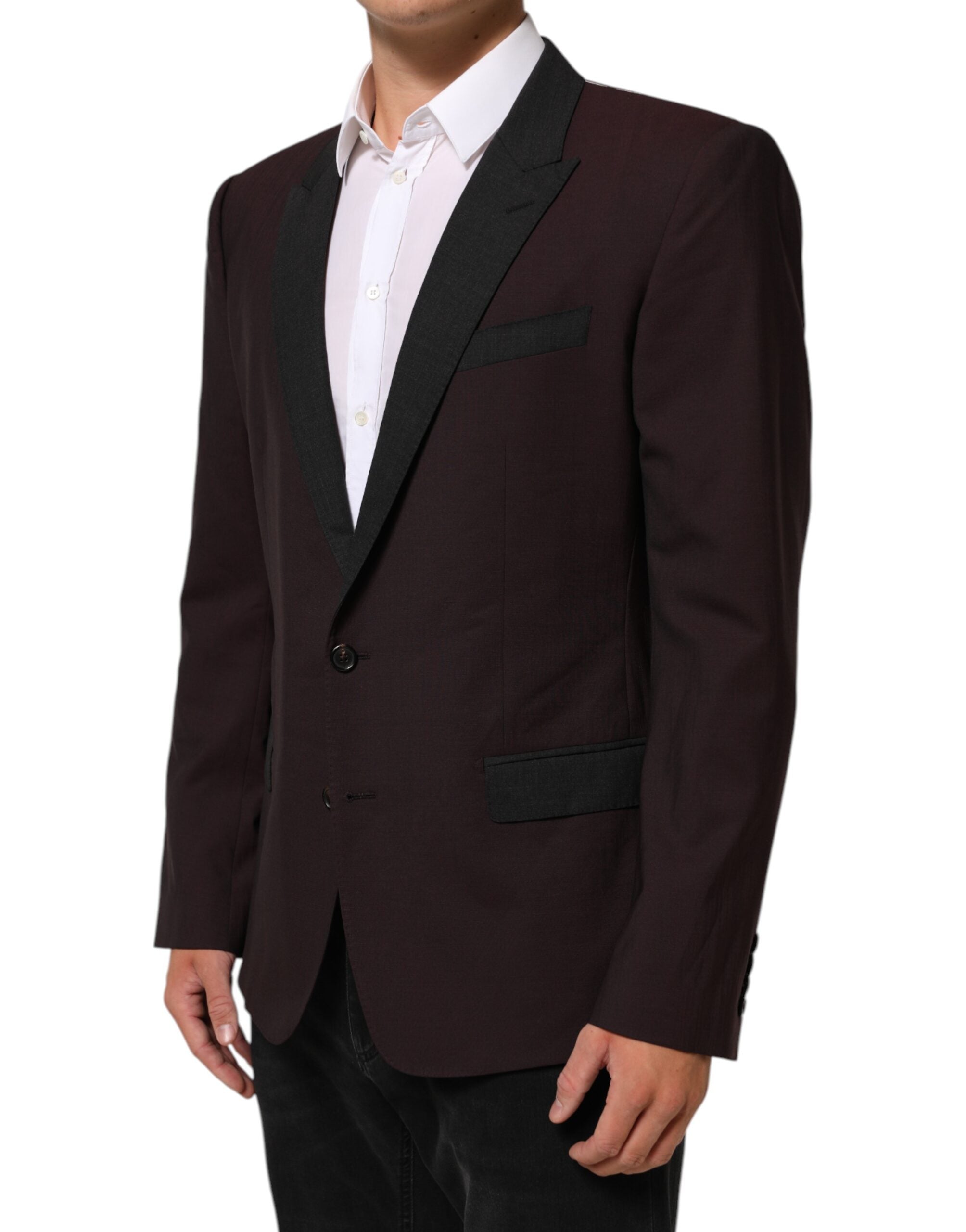 Dolce & Gabbana Maroon Wool 2 Buttons Suit Jacket Women's Blazer