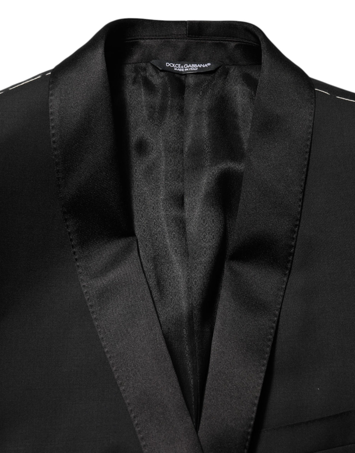 Dolce & Gabbana Black Wool GOLD 1 Button Men Suit Men's Blazer