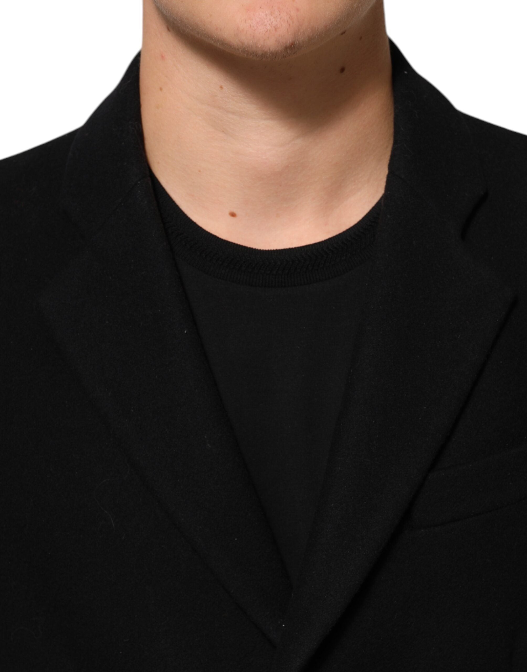 Dolce & Gabbana Black Wool Buttoned Men Trench Coat Men's Jacket (Pre-Owned)