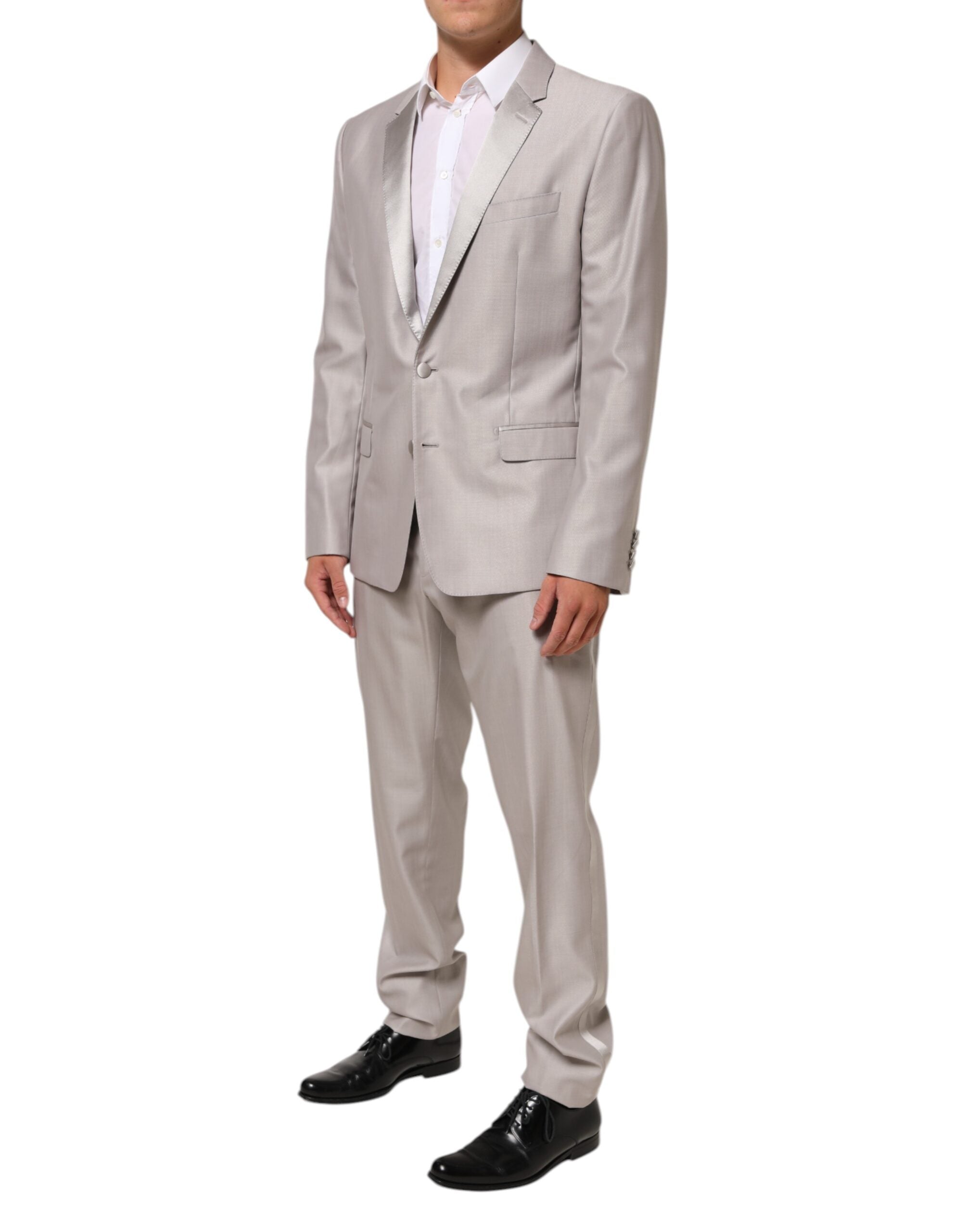 Dolce & Gabbana Light Gray Wool 2 Piece MARTINI Formal Men's Suit