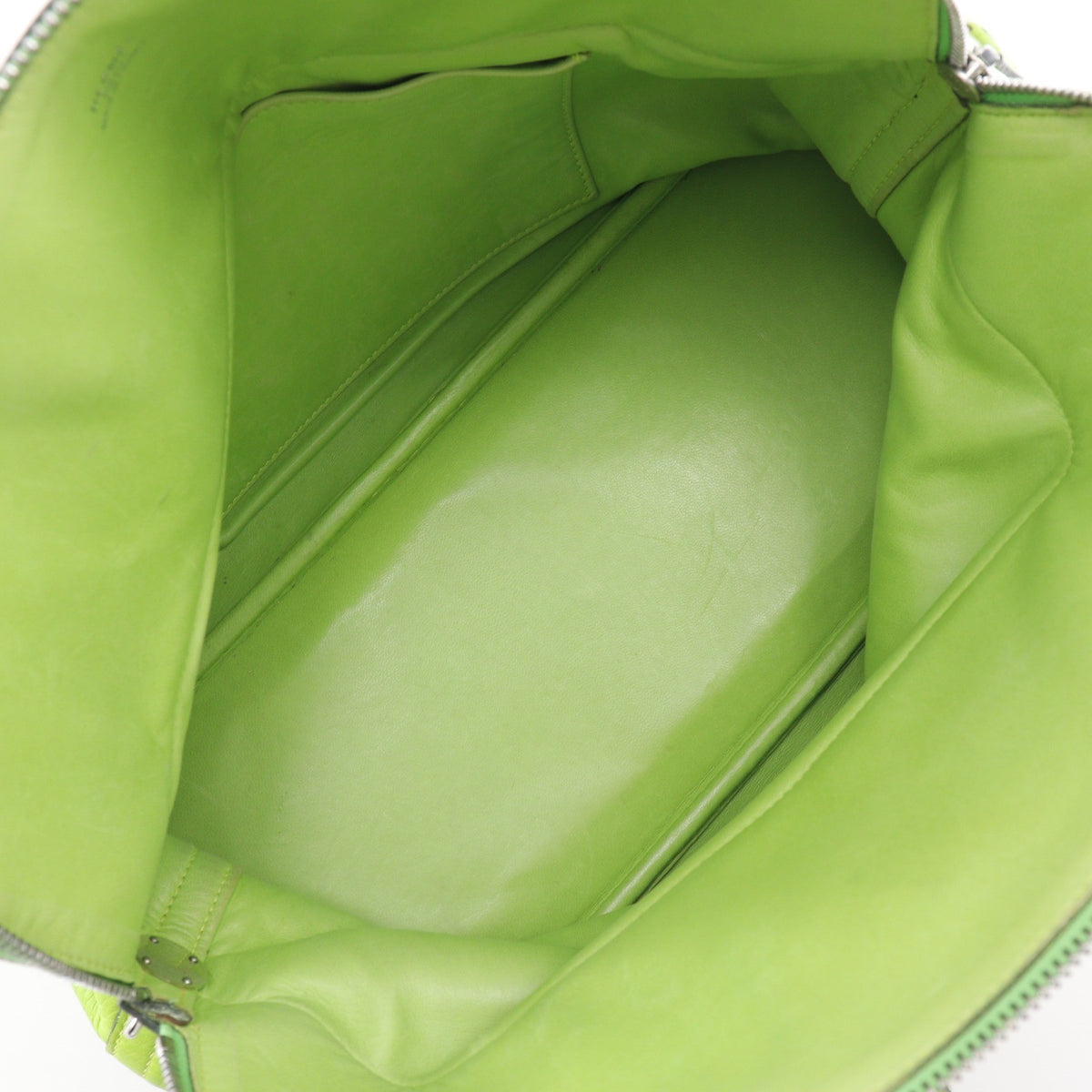 Hermes Bolide Clemence Green Leather Handbag (Pre-Owned)