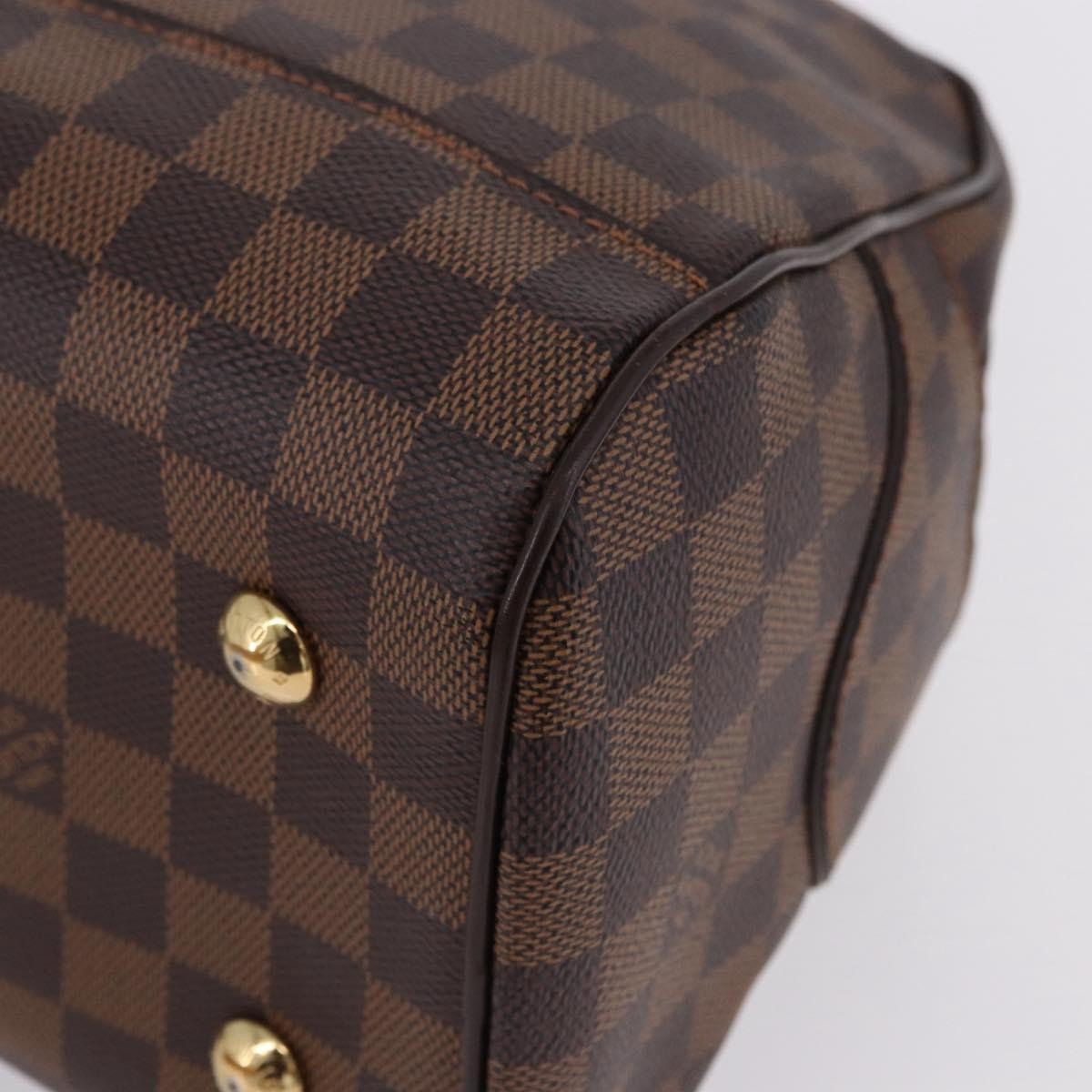 Louis Vuitton Duomo Boston Damier Ebene Brown Canvas Handbag (Pre-Owned)