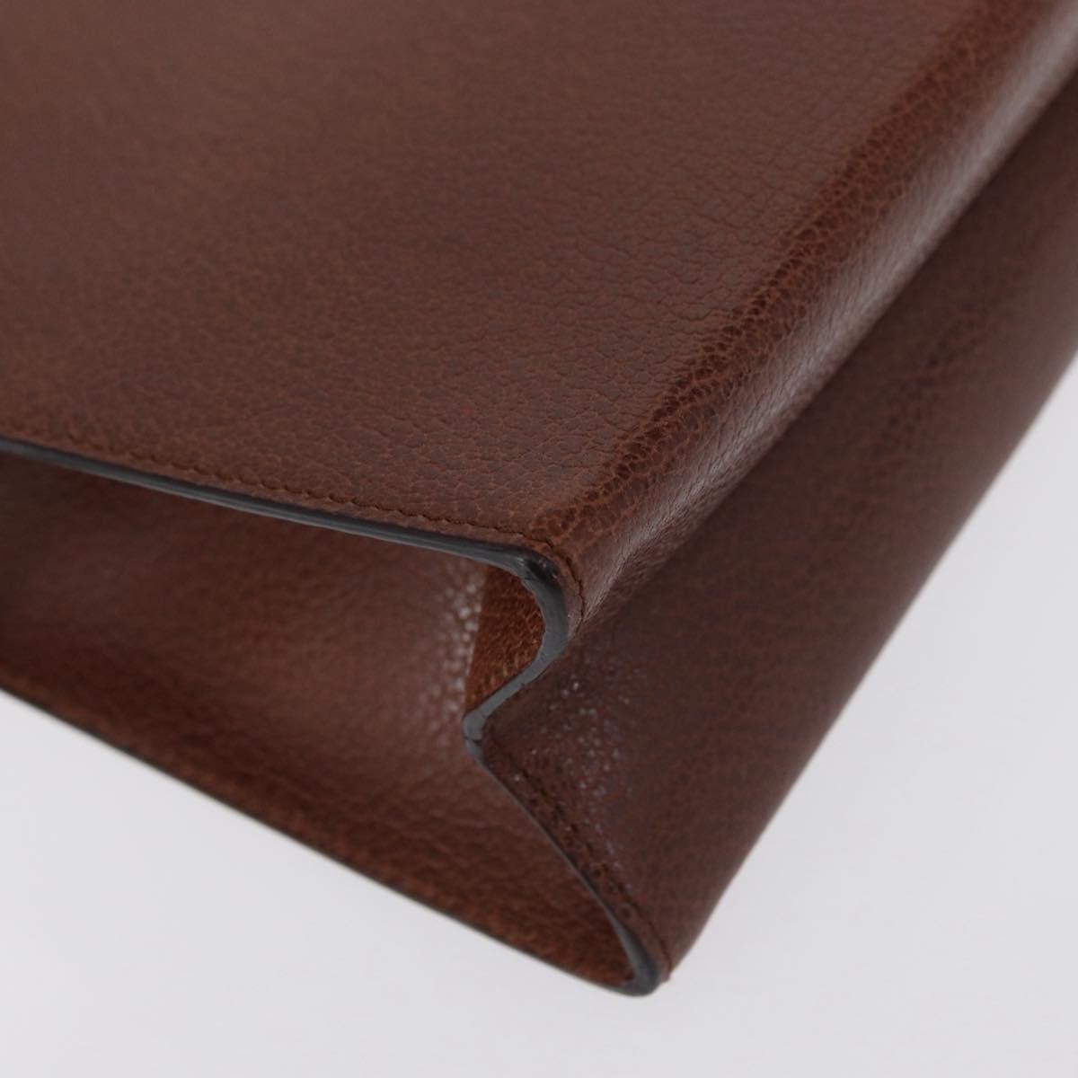 Salvatore Ferragamo Vintage Clutch Leather Brown Leather Clutche & Pouche Bag (Pre-Owned)