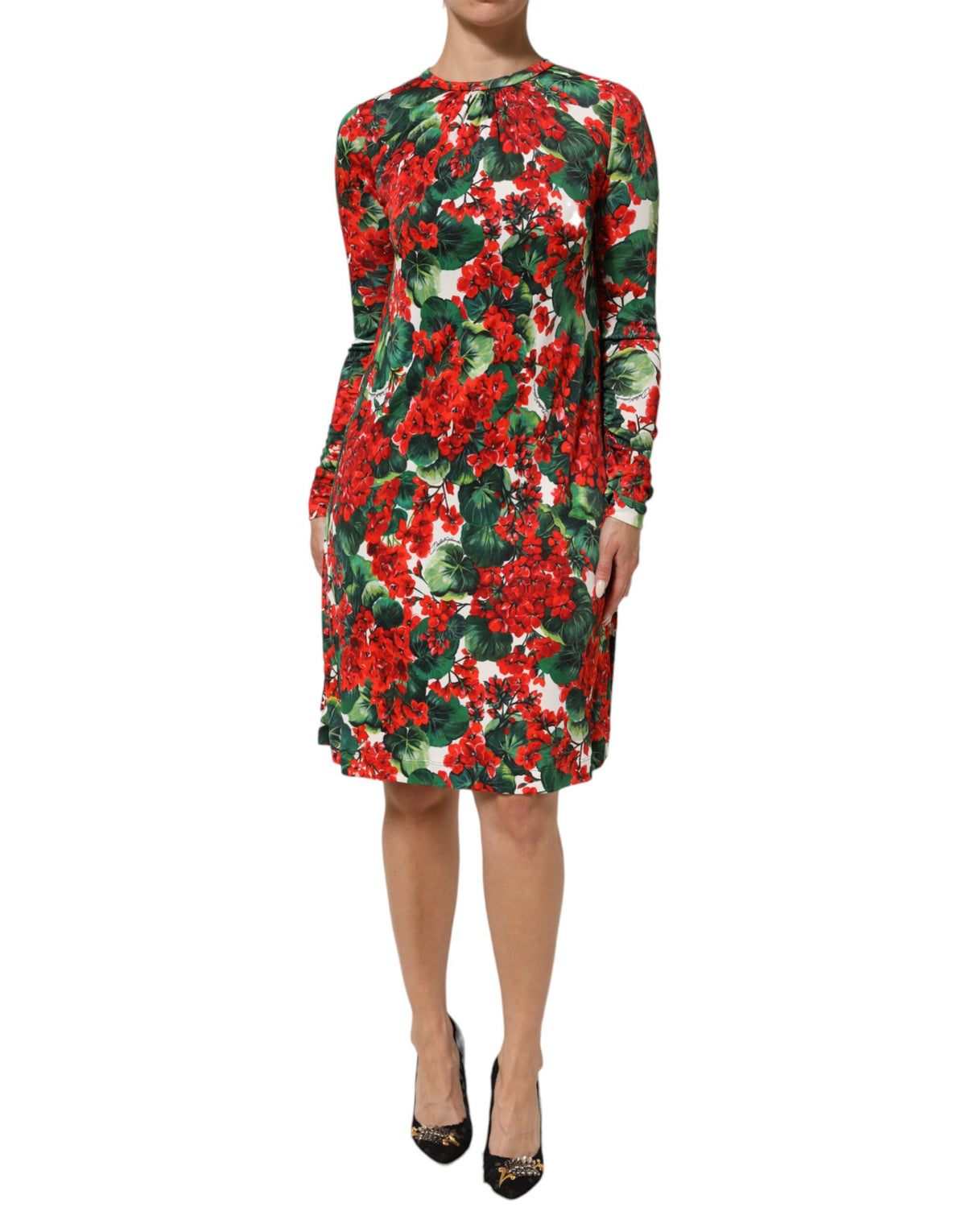 Dolce & Gabbana Multicolor Floral Short Portofino Women's Dress