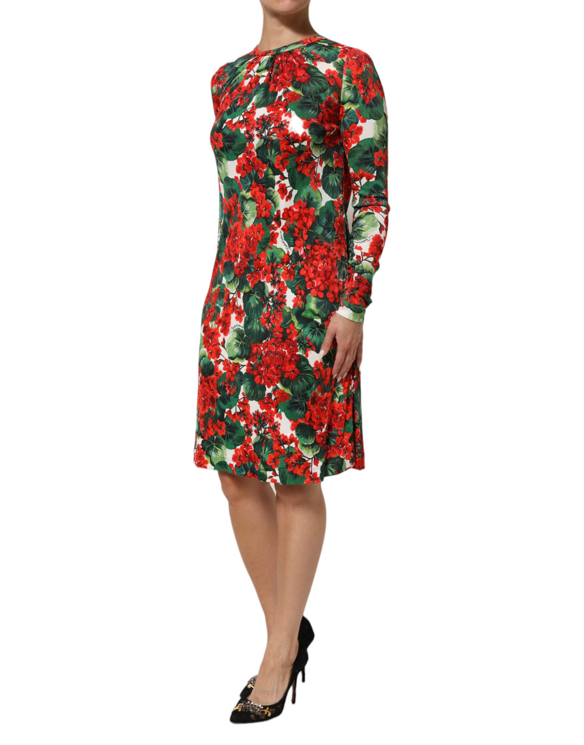 Dolce & Gabbana Multicolor Floral Short Portofino Women's Dress