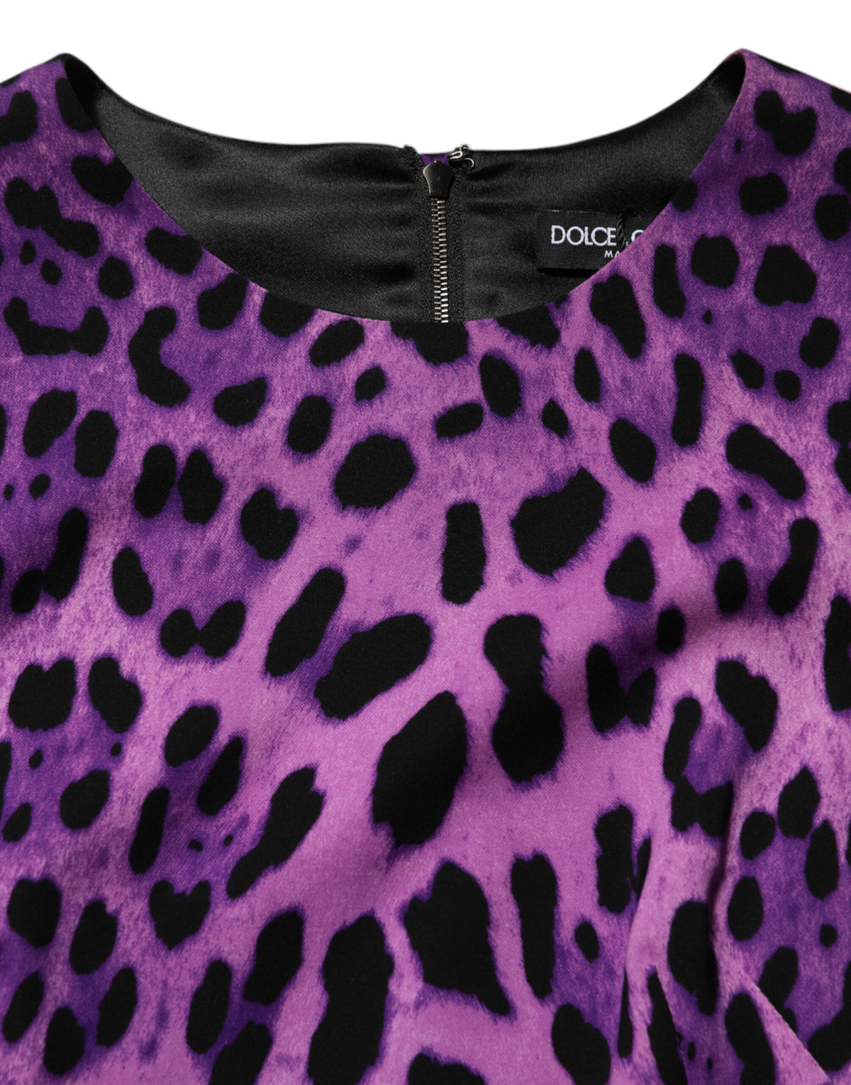 Dolce & Gabbana Violet Leopard Sheath Bodycon Mini Women's Dress