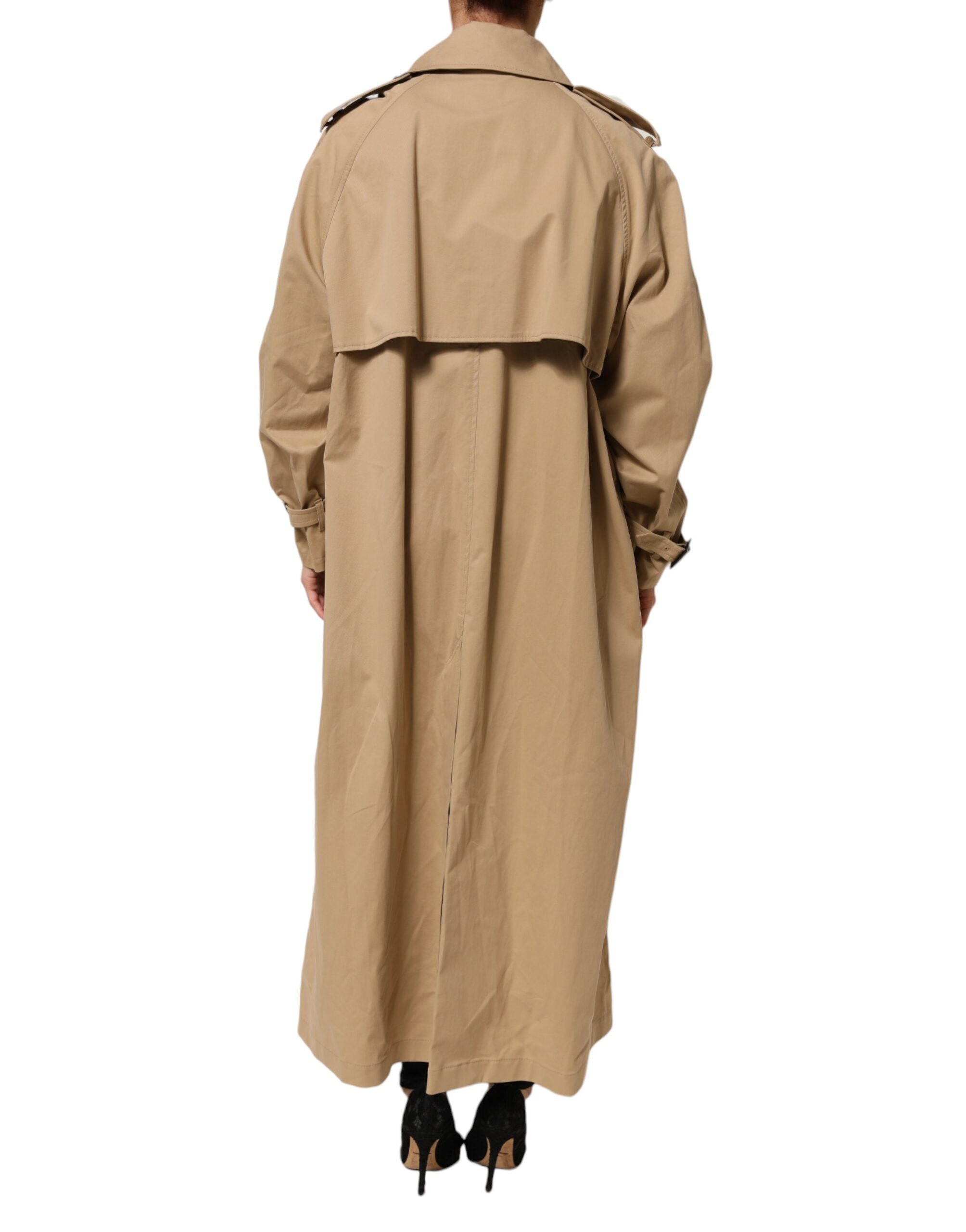 Dolce & Gabbana Khaki Double Breasted Trench Coat Women's Jacket (Pre-Owned)
