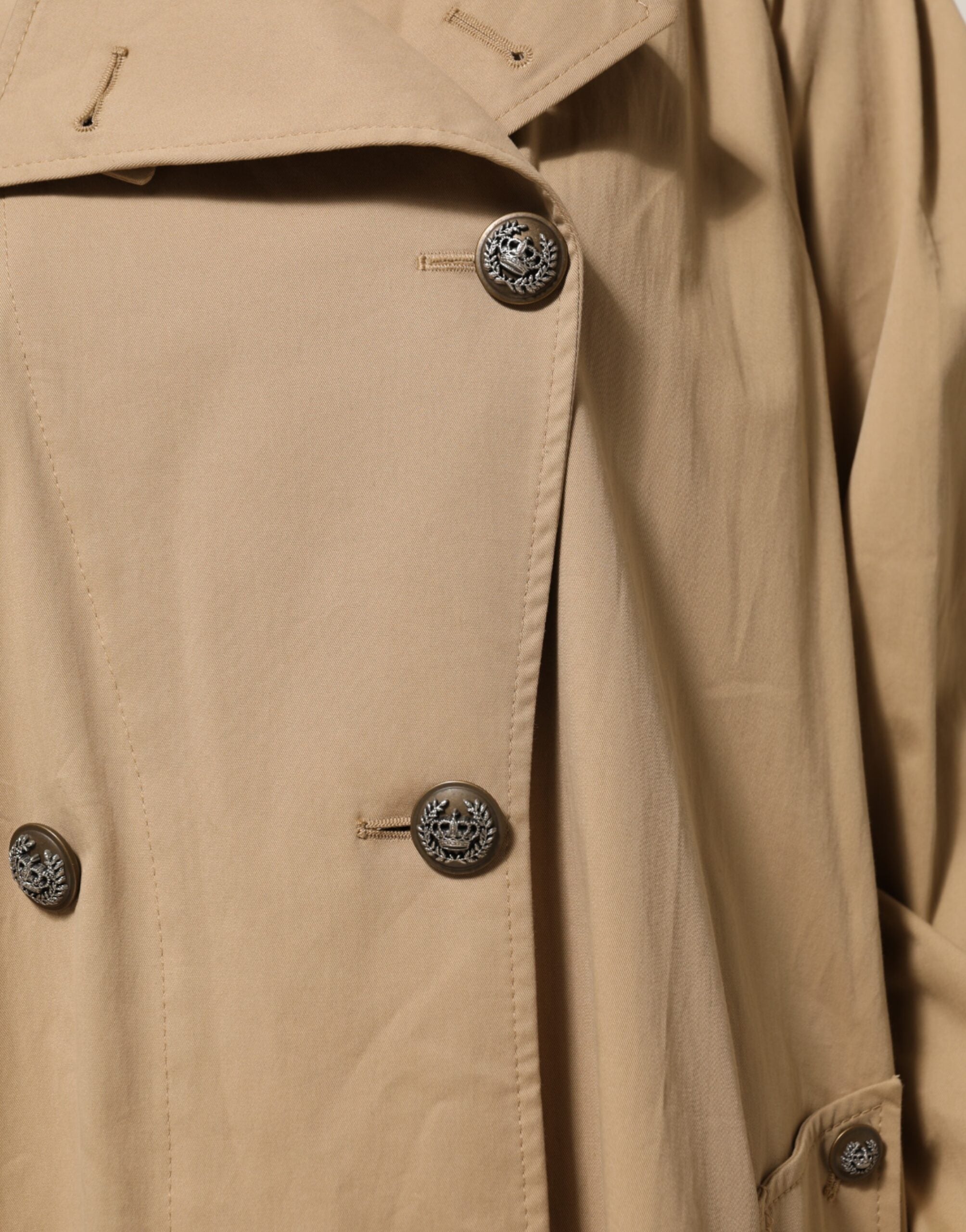 Dolce & Gabbana Khaki Double Breasted Trench Coat Women's Jacket (Pre-Owned)