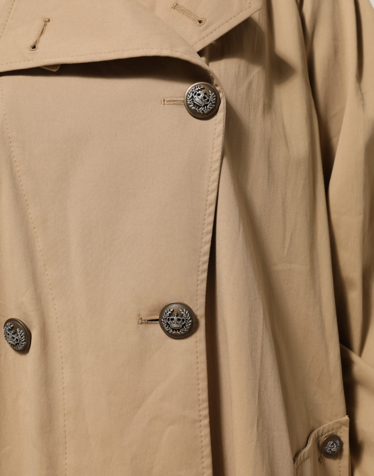 Dolce & Gabbana Khaki Double Breasted Trench Coat Women's Jacket (Pre-Owned)