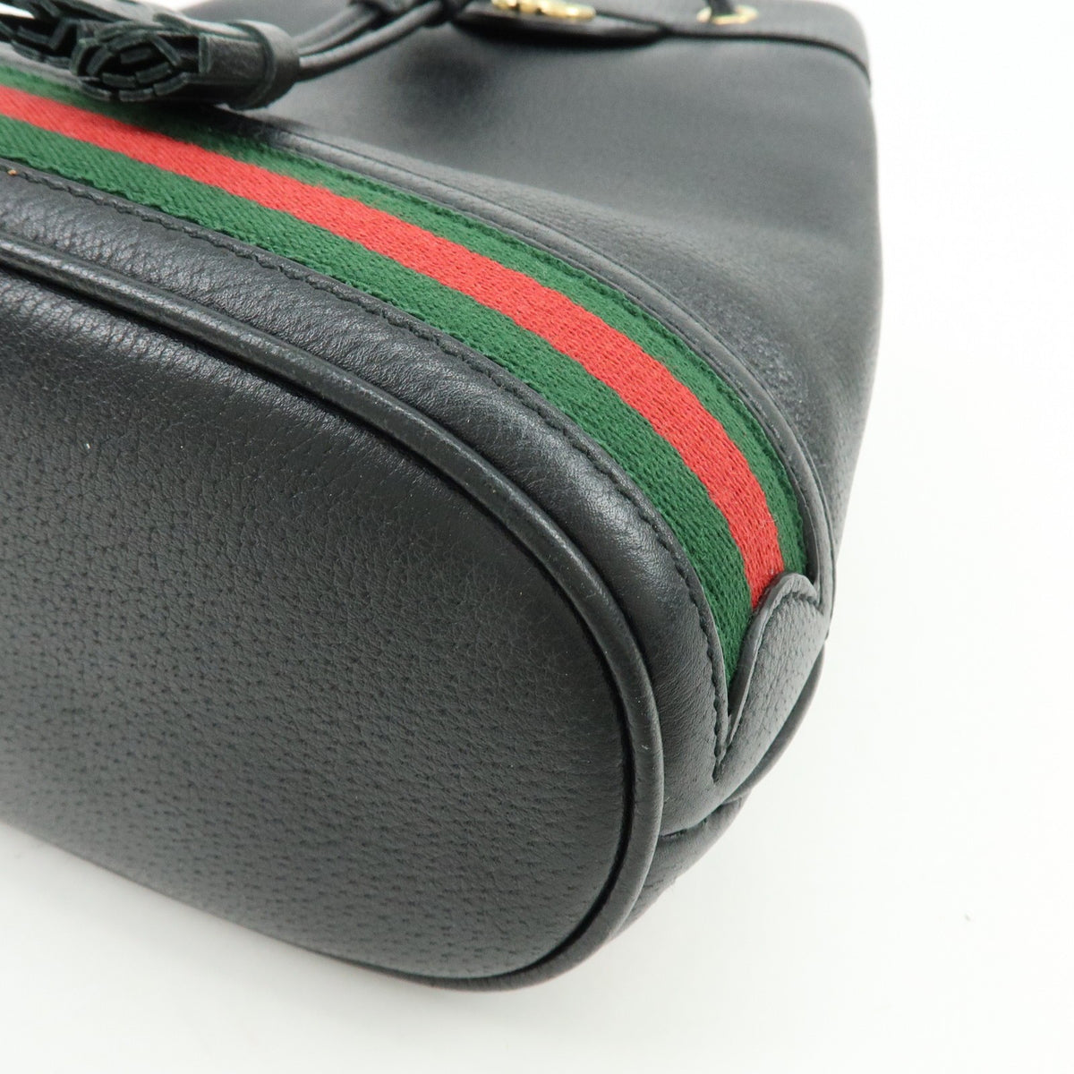Gucci Ophidia Bucket Leather Black Leather Handbag (Pre-Owned)