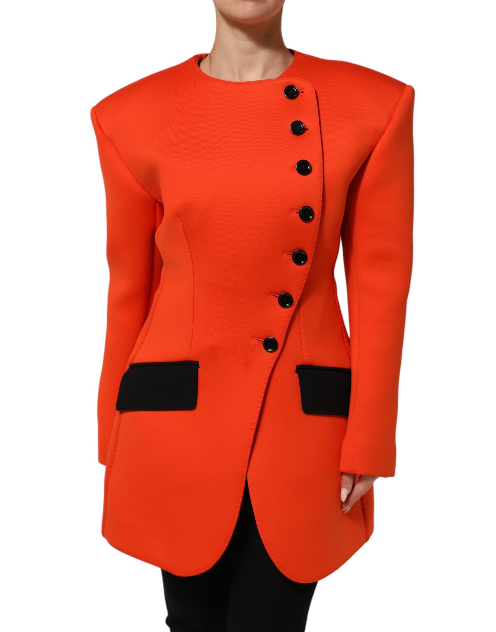 Dolce & Gabbana Red Buttoned Down Women Trench Coat Women's Jacket (Pre-Owned)
