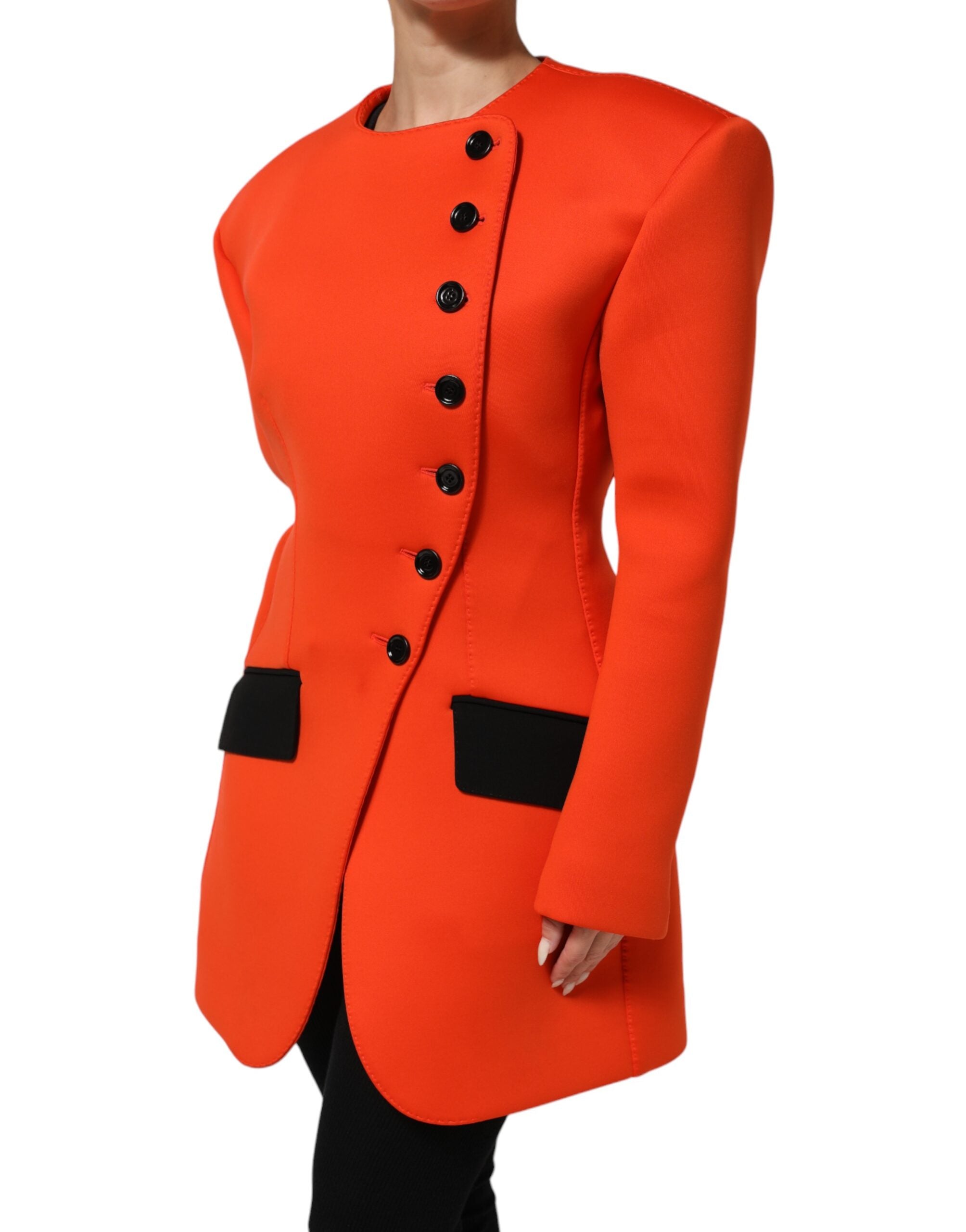 Dolce & Gabbana Red Buttoned Down Women Trench Coat Women's Jacket (Pre-Owned)
