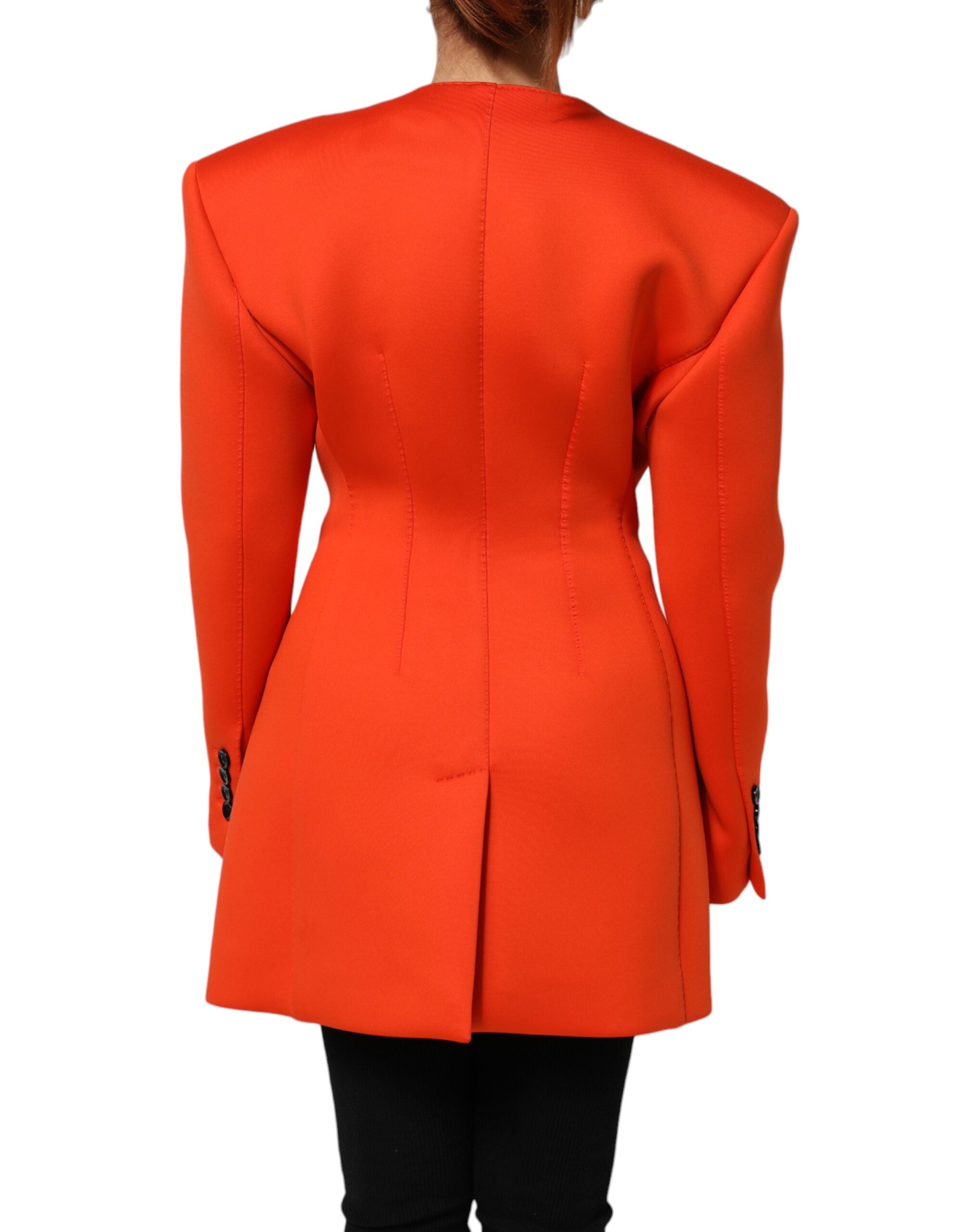 Dolce & Gabbana Red Buttoned Down Women Trench Coat Women's Jacket (Pre-Owned)