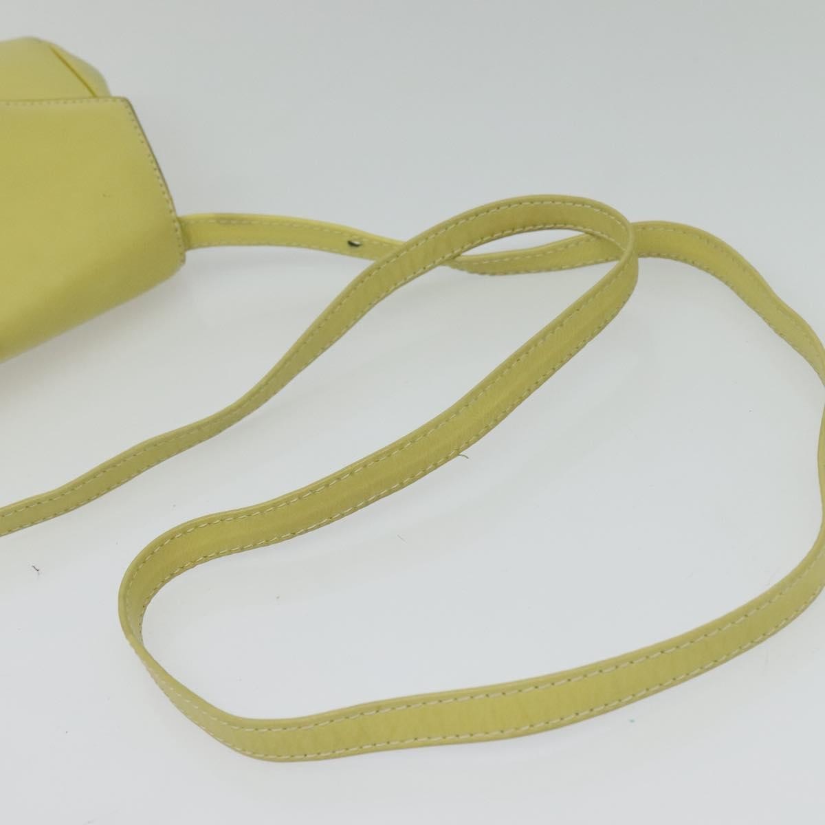 Celine Vintage Leather Yellow Leather Shoulder Bag Bag (Pre-Owned)