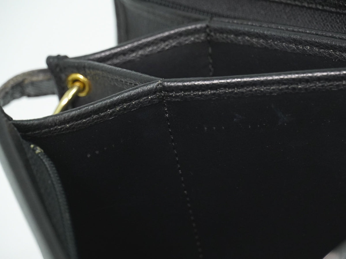 Christian Dior Shoulder Leather Black Leather Shoulder Bag Bag (Pre-Owned)