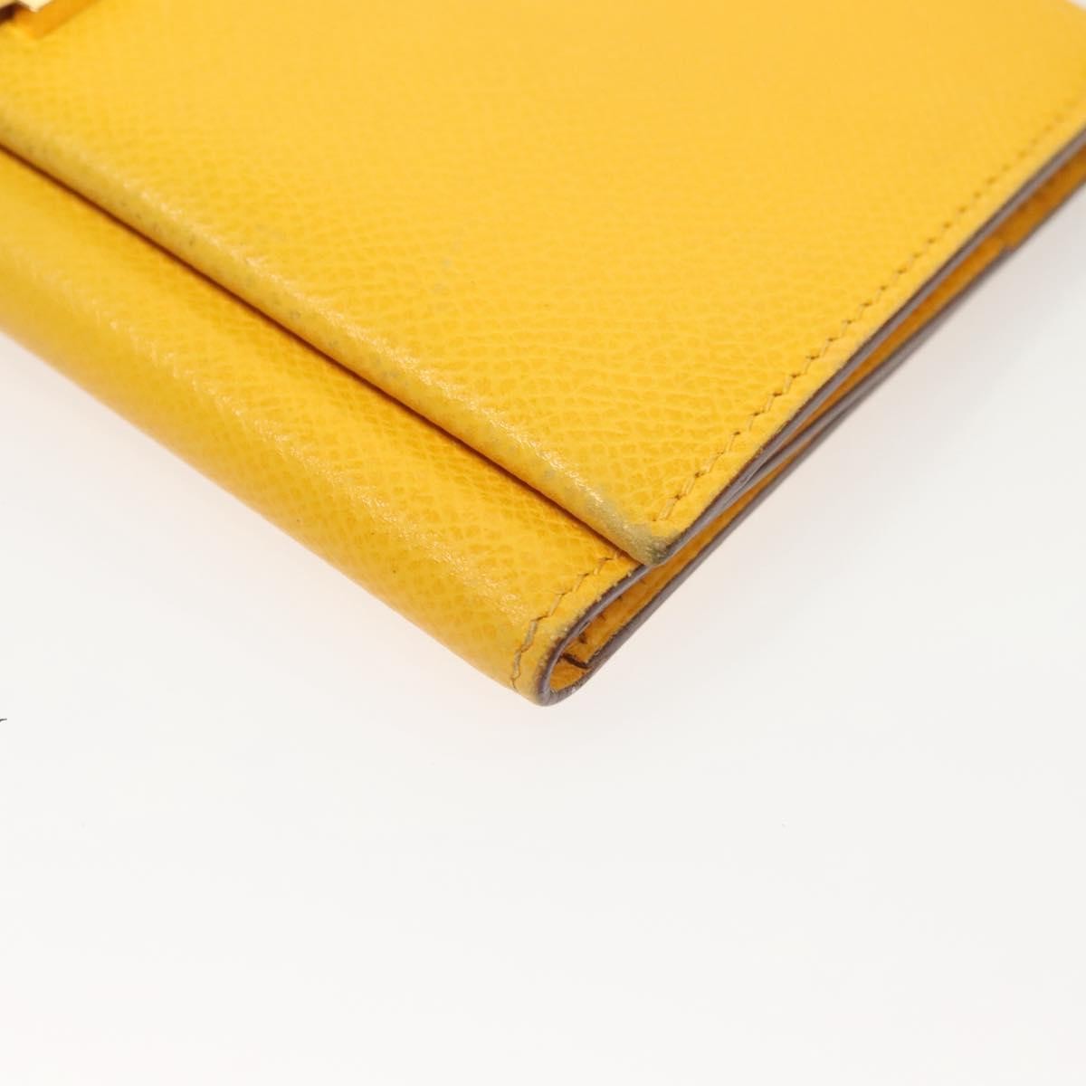 Hermes Bearn Epsom Yellow Leather Wallets Accessory (Pre-Owned)