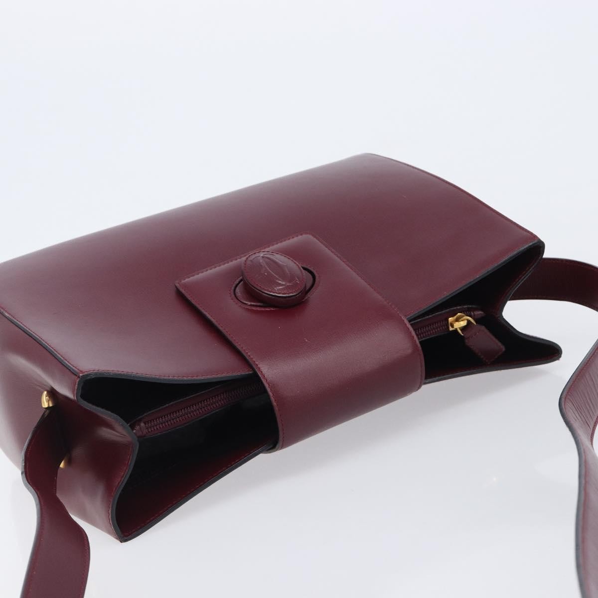 Cartier Must De Cartier Leather Burgundy Leather Shoulder Bag Bag (Pre-Owned)