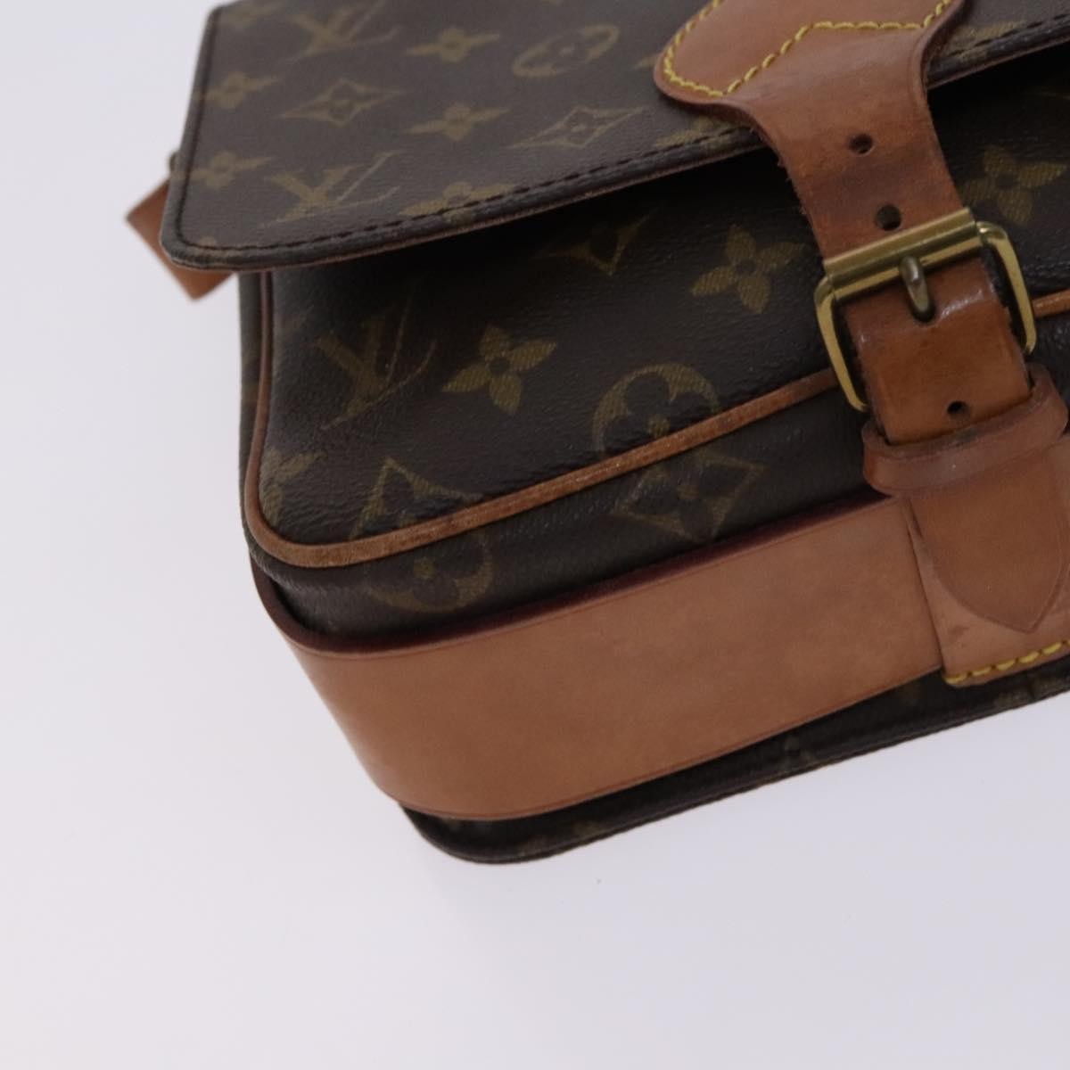 Louis Vuitton Cartouchiere Monogram Canvas Brown Canvas Shoulder Bag Bag (Pre-Owned)