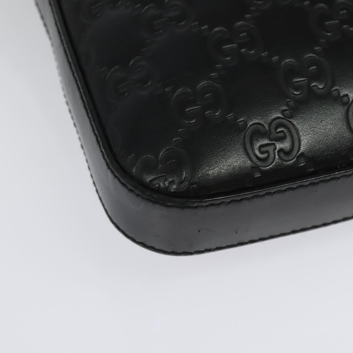 Gucci Signature Zip Messenger Guccissima Leather Black Leather Shoulder Bag Bag (Pre-Owned)