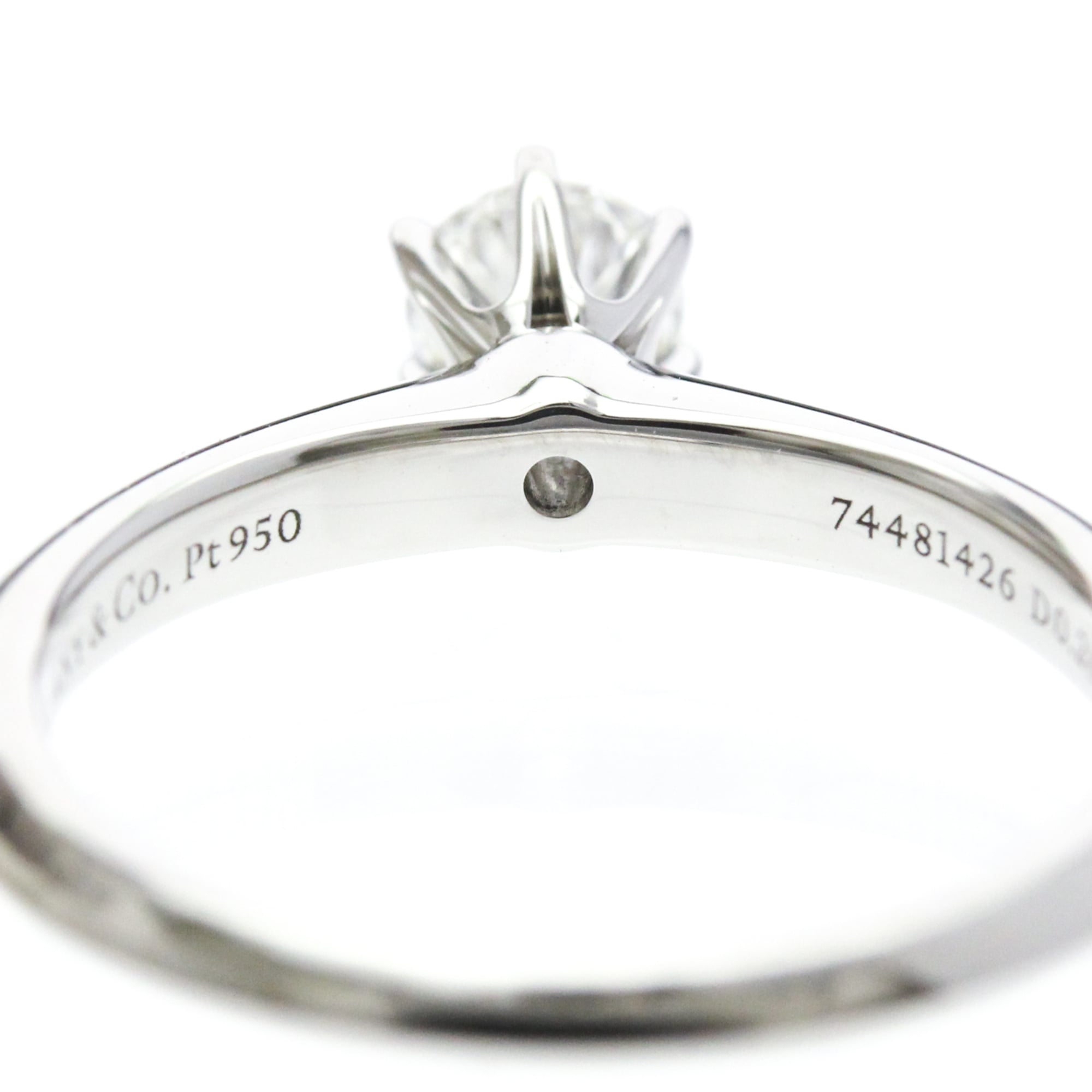Tiffany & Co. Tiffany Setting Solitaire Platinum With Diamond Silver Platinum Ring Jewelry (Pre-Owned)