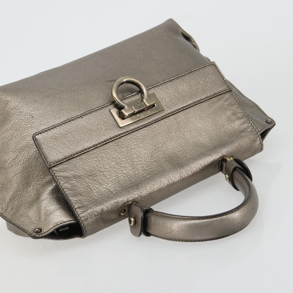 Salvatore Ferragamo Sofia Satchel Leather Silver Leather Handbag (Pre-Owned)