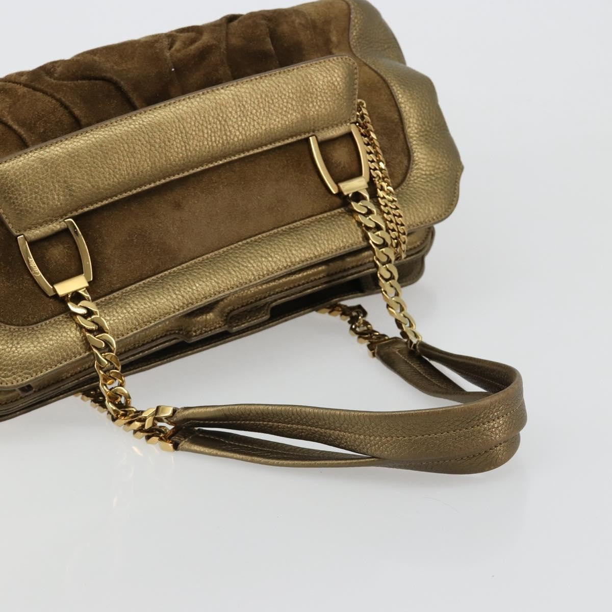 Cartier Chain Ladonia Shoulder Leather Gold Suede Tote Bag Bag (Pre-Owned)