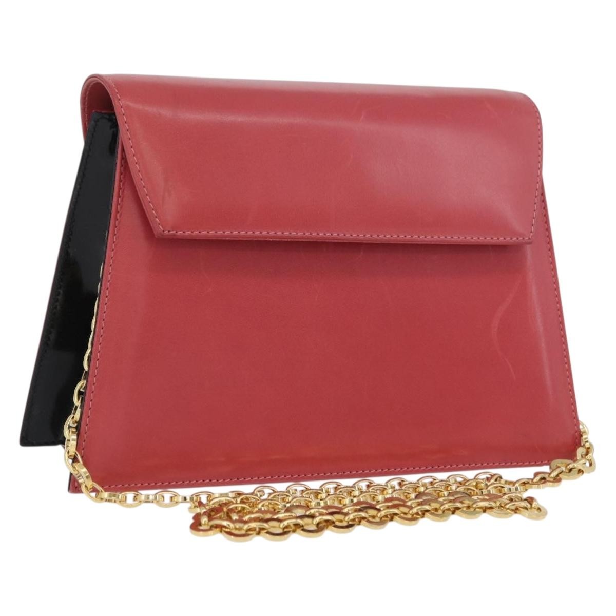 Salvatore Ferragamo Vintage Chain Leather Pink Leather Shoulder Bag Bag (Pre-Owned)