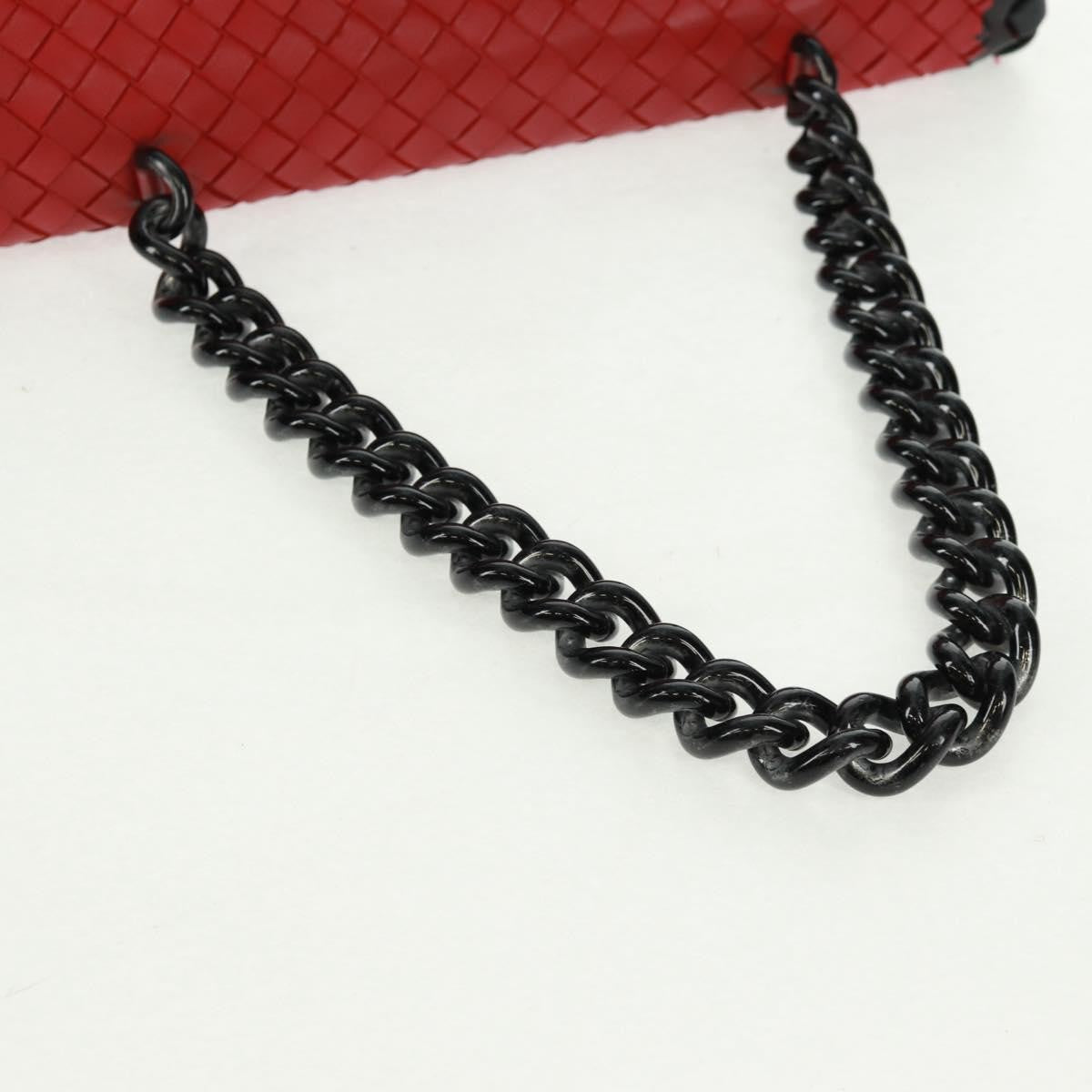 Bottega Veneta Glass Intrecciato Nappa With Snakeskin Red Leather Shoulder Bag Bag (Pre-Owned)