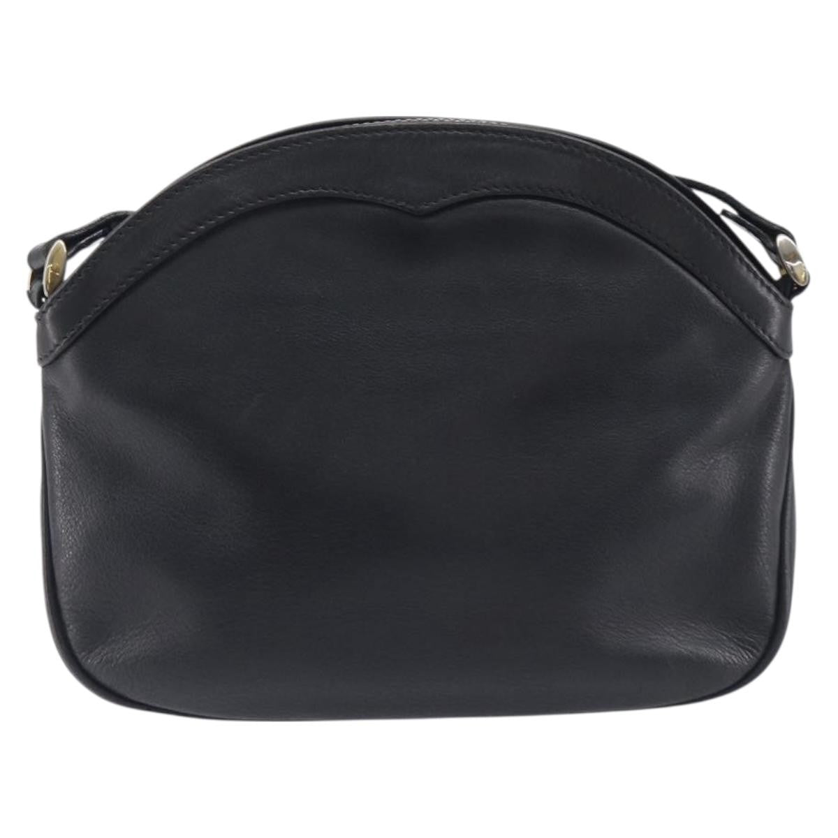 Gucci Shoulder Leather Black Leather Shoulder Bag Bag (Pre-Owned)